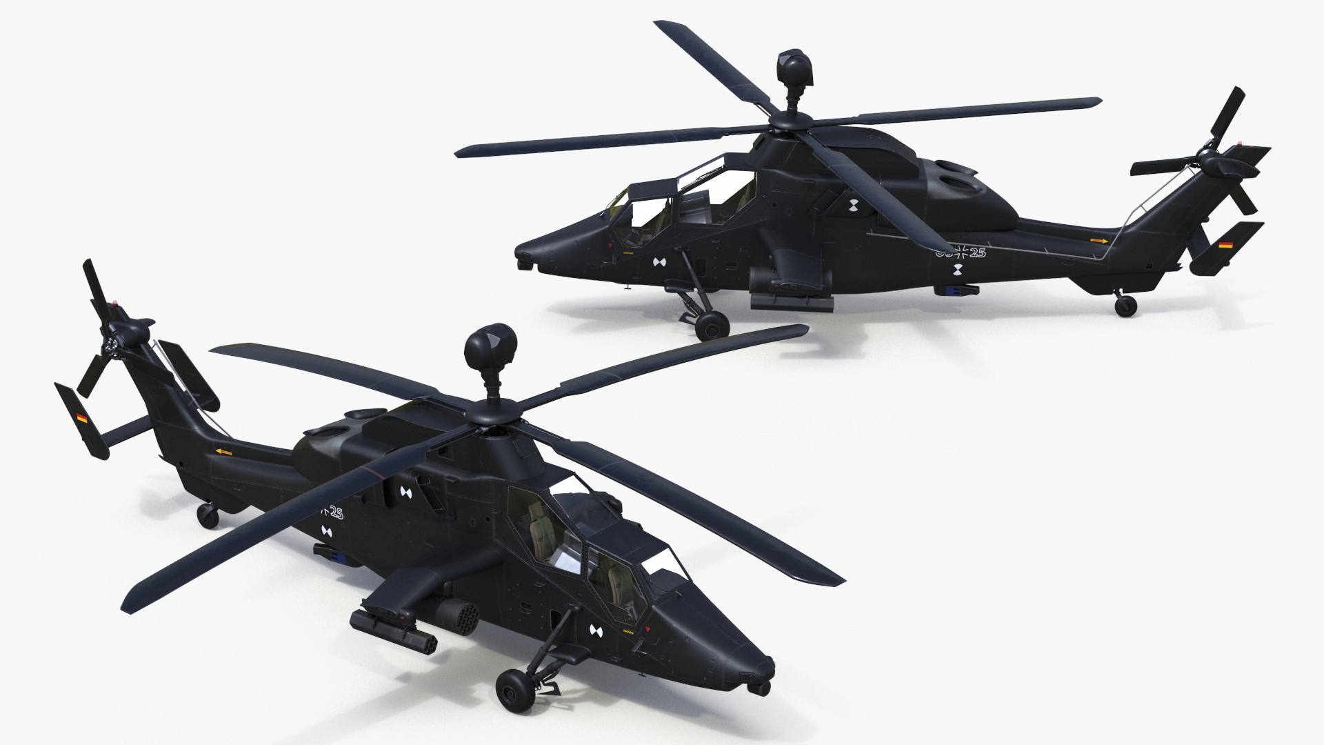 Eurocopter Tiger EC665 Black Rigged for Maya 3D model