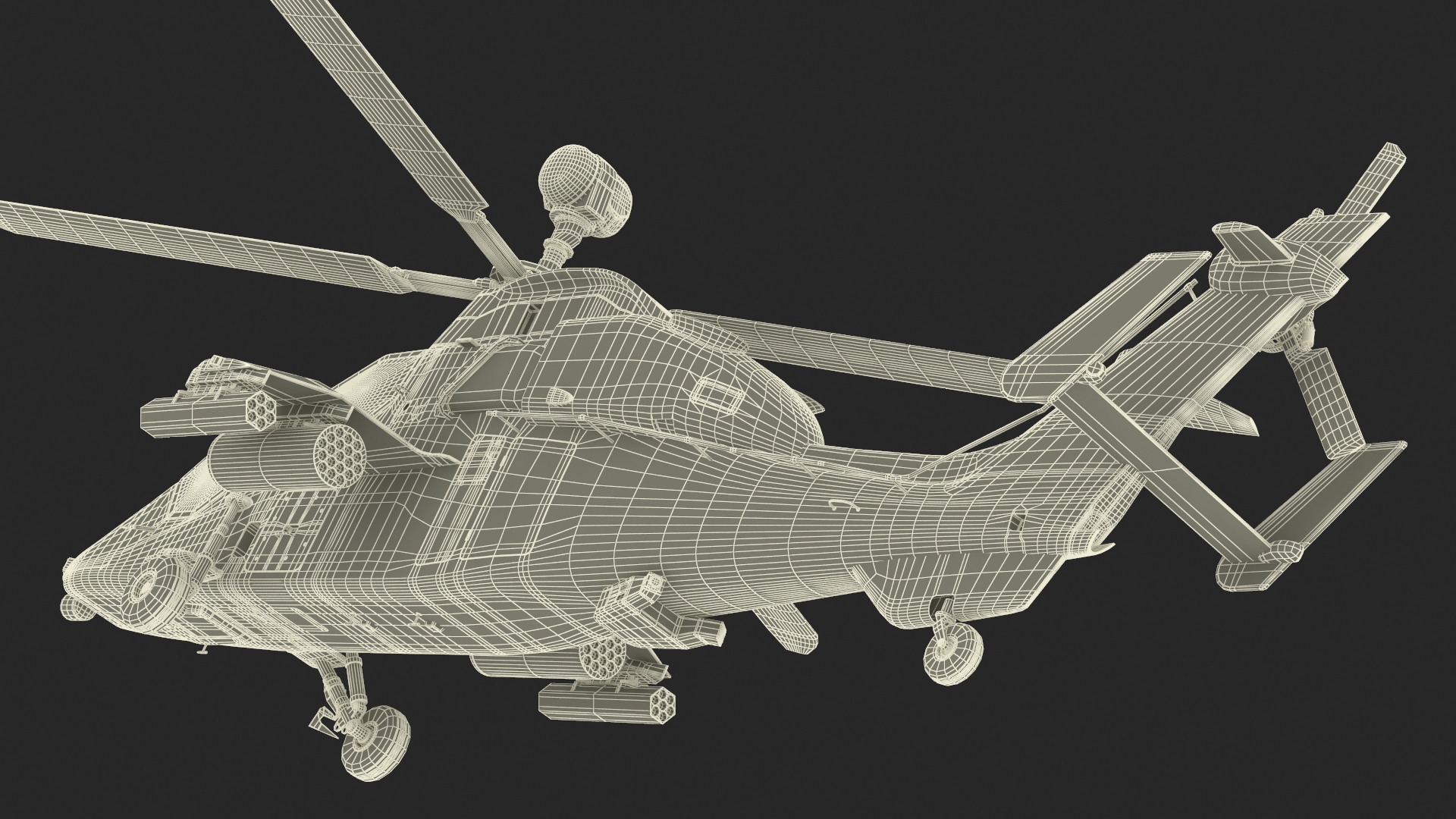 Eurocopter Tiger EC665 Black Rigged for Maya 3D model