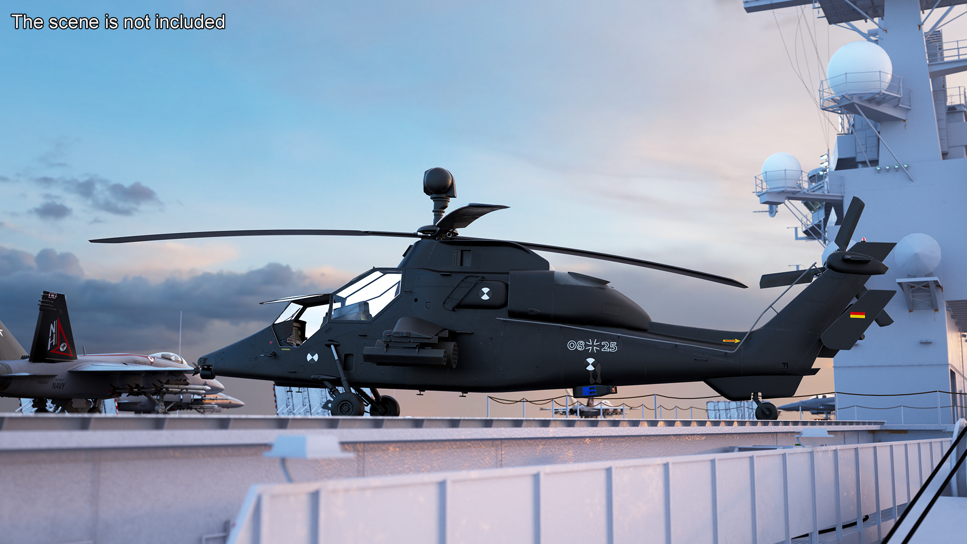 Eurocopter Tiger EC665 Black Rigged for Maya 3D model