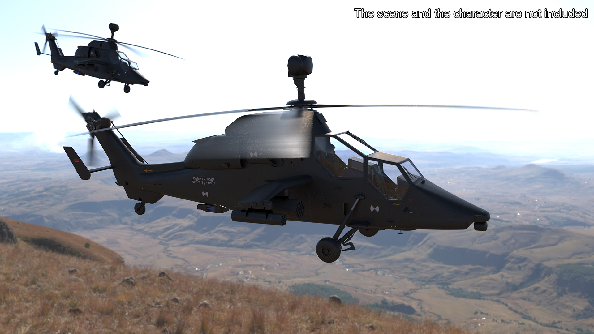 Eurocopter Tiger EC665 Black Rigged for Maya 3D model
