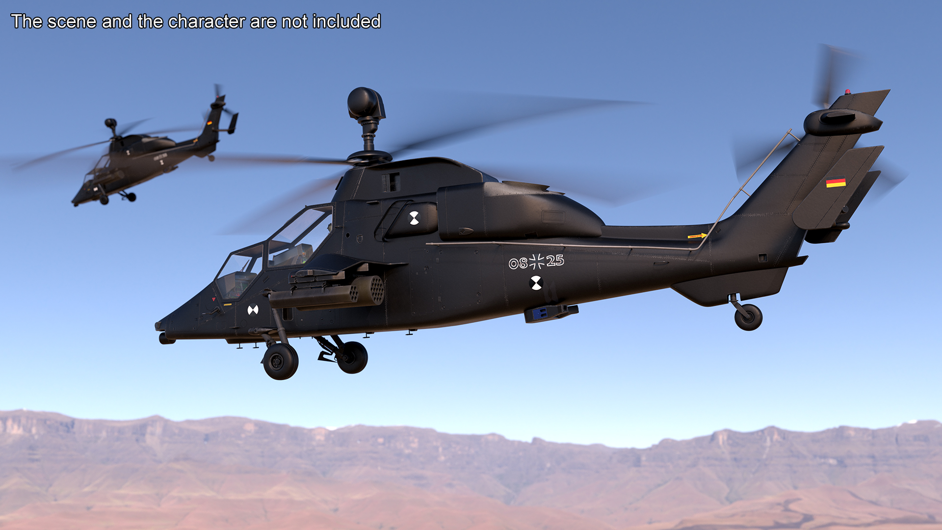 Eurocopter Tiger EC665 Black Rigged for Maya 3D model