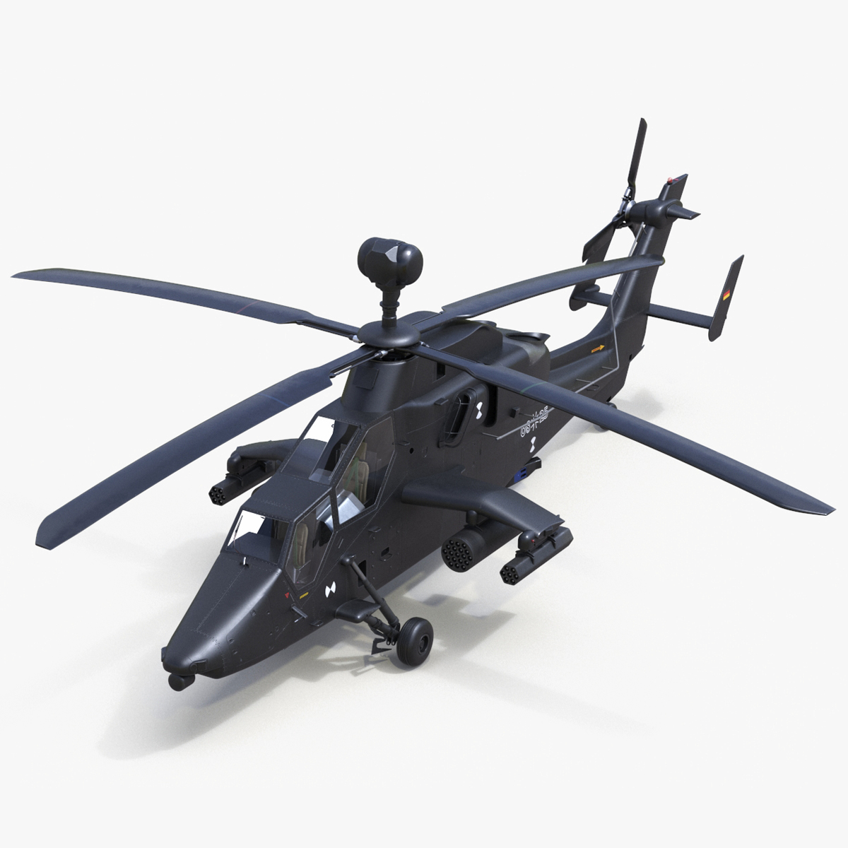 Eurocopter Tiger EC665 Black Rigged for Maya 3D model