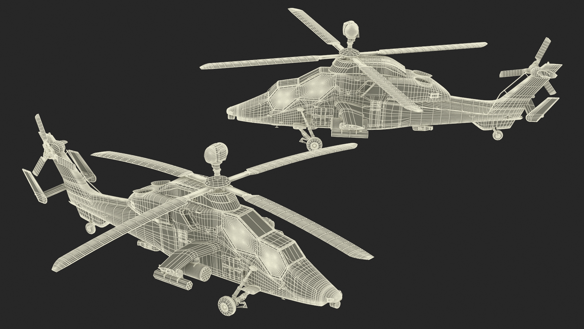 Eurocopter Tiger EC665 Black Rigged for Maya 3D model