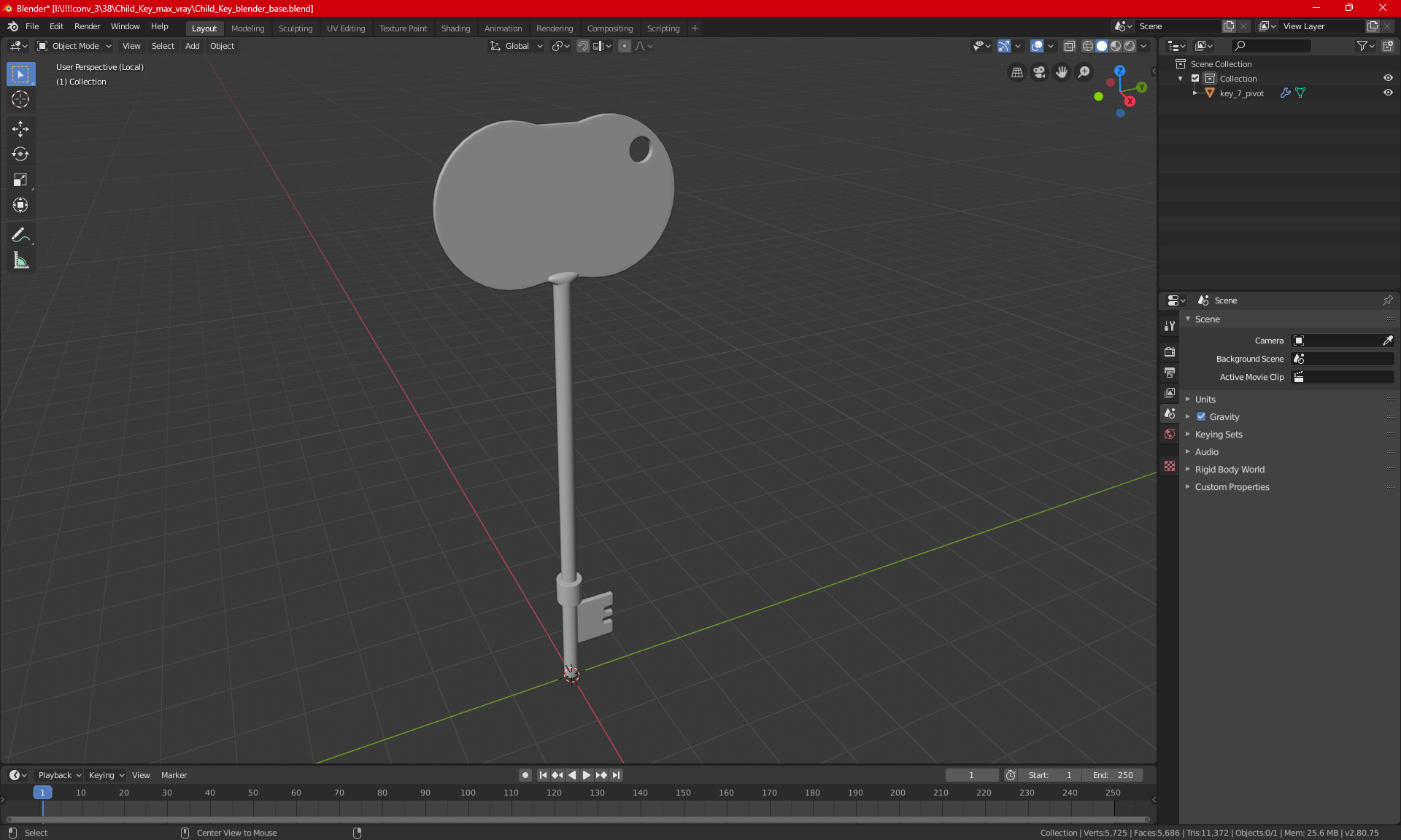 Child Key 3D model