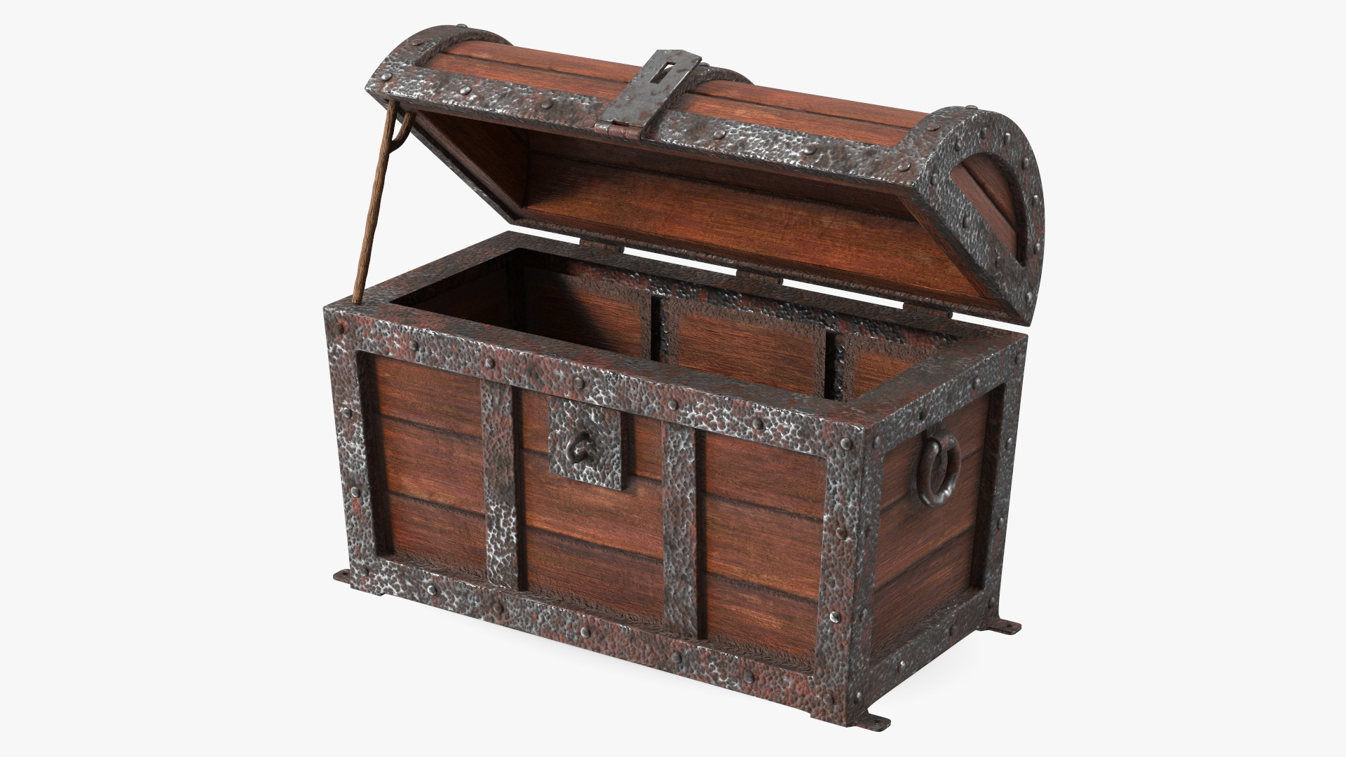 3D Ancient Wooden Chest Empty