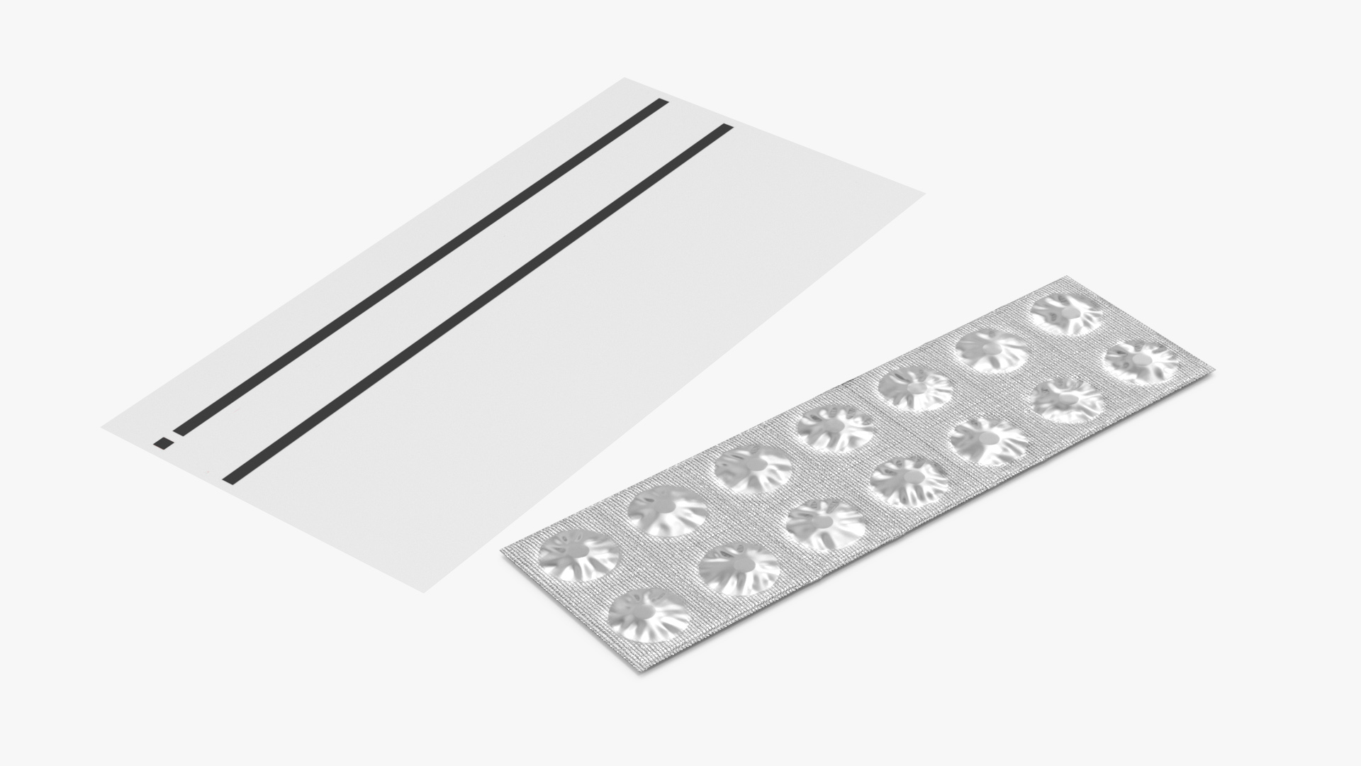 3D Tablets in Blister with Card model