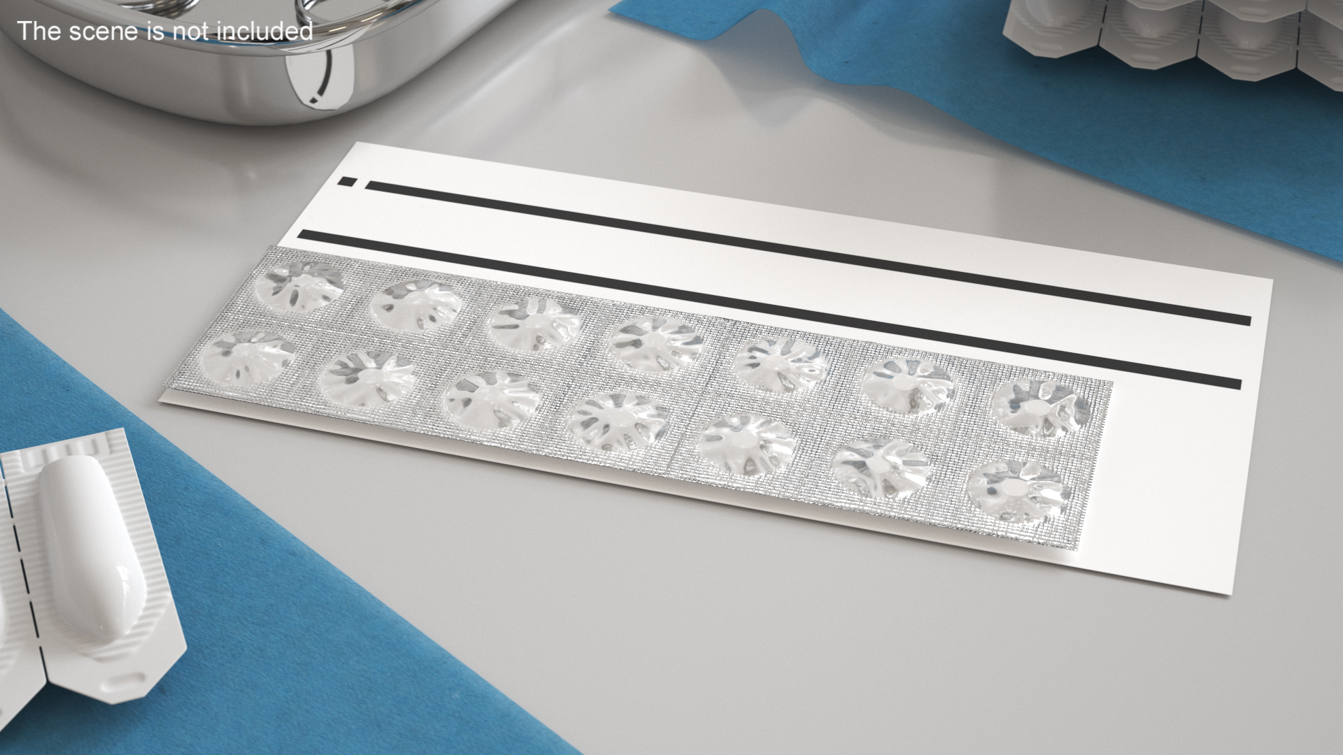 3D Tablets in Blister with Card model