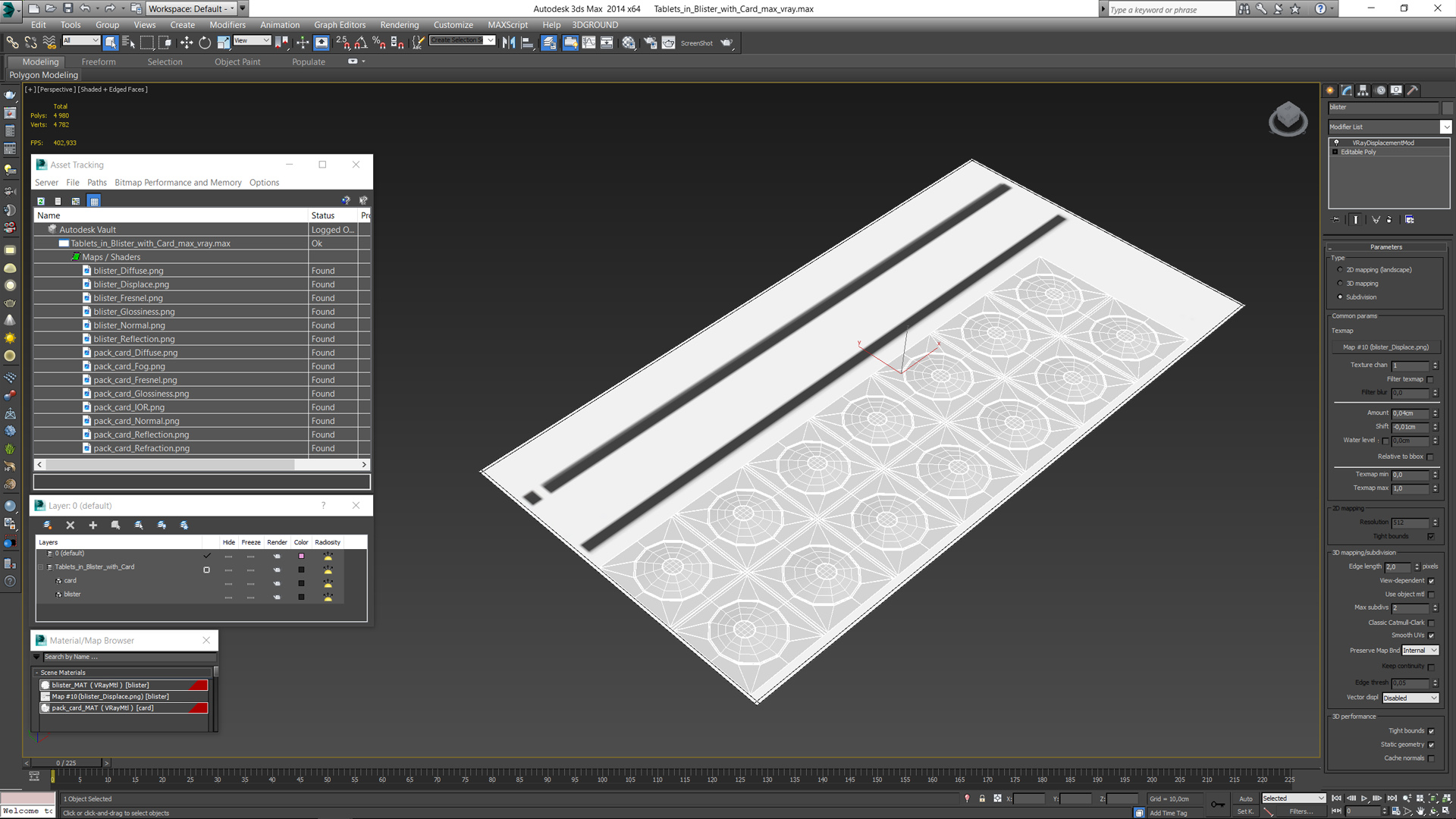 3D Tablets in Blister with Card model