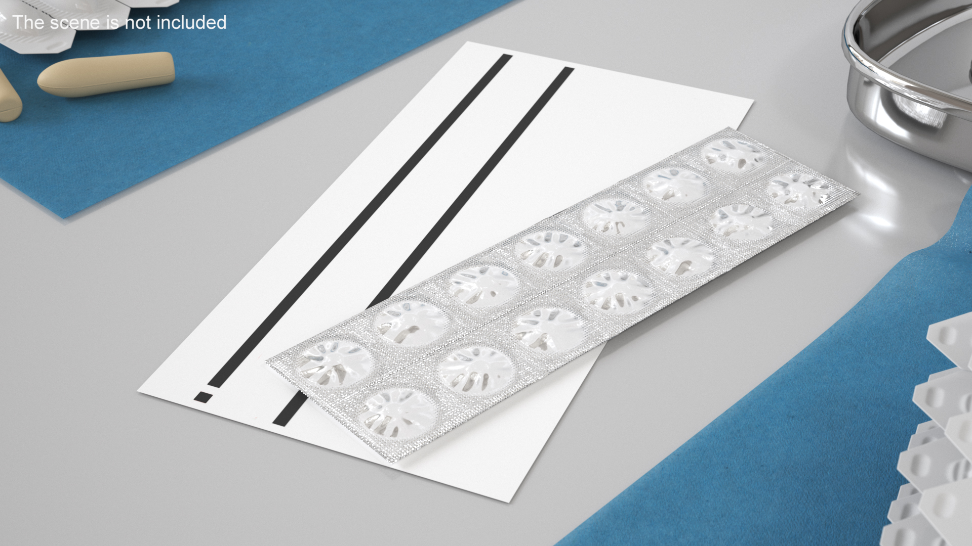 3D Tablets in Blister with Card model