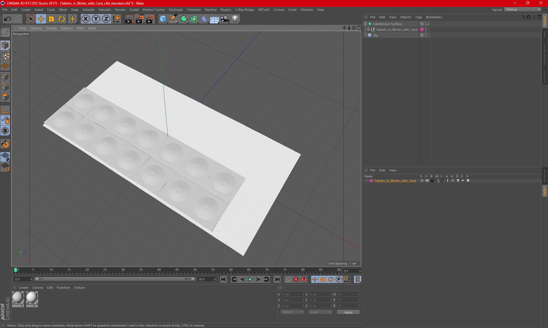 3D Tablets in Blister with Card model