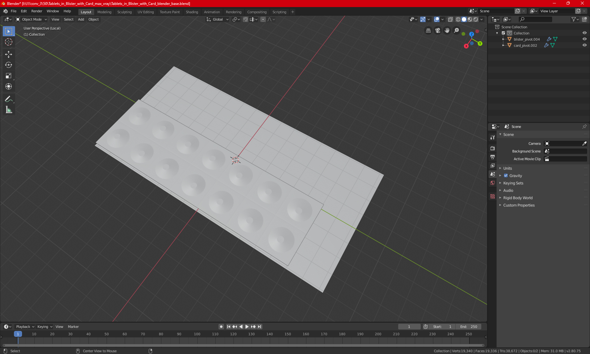 3D Tablets in Blister with Card model