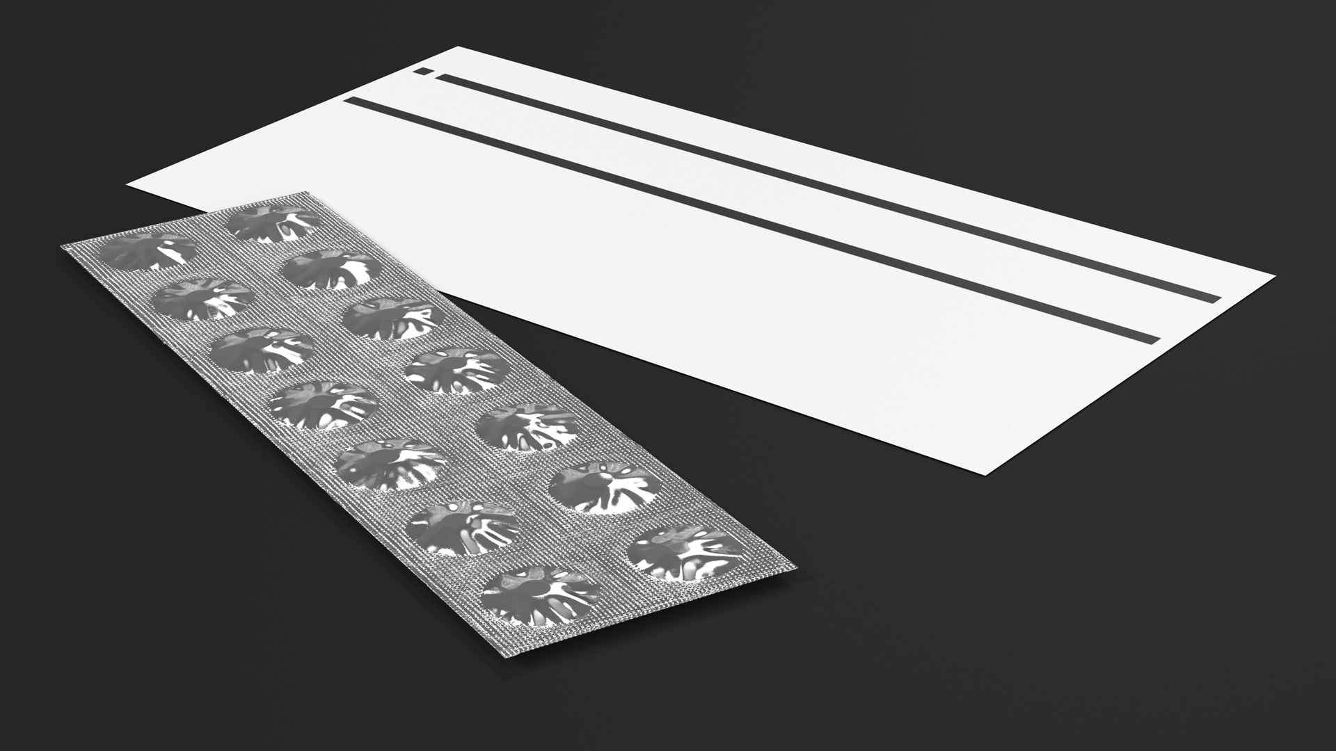 3D Tablets in Blister with Card model