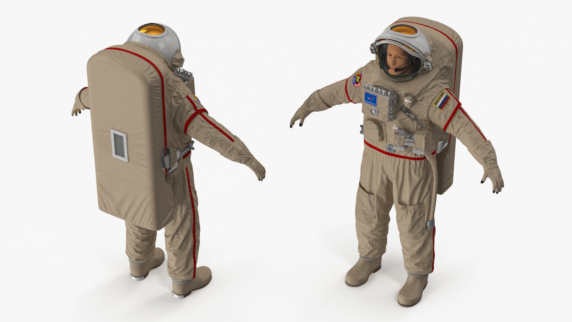 3D Astronaut Space Suit Orlan MK Rigged