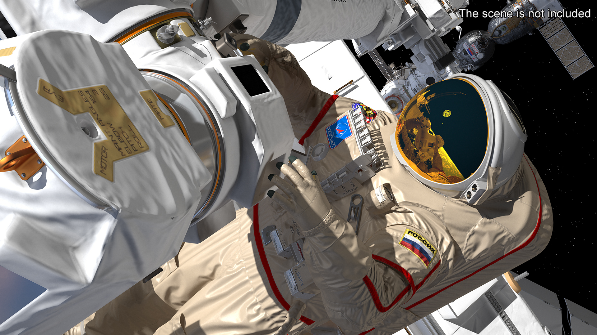 3D Astronaut Space Suit Orlan MK Rigged