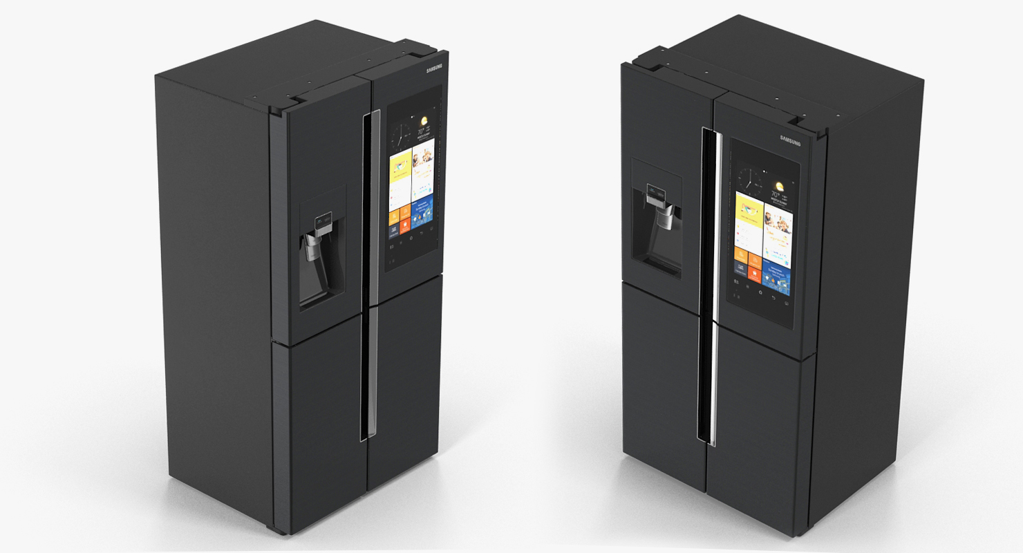 3D 4 Door Flex French Door Smart Refrigerator Black model