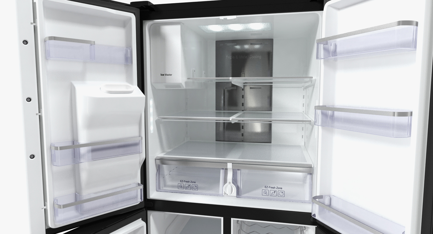 3D 4 Door Flex French Door Smart Refrigerator Black model