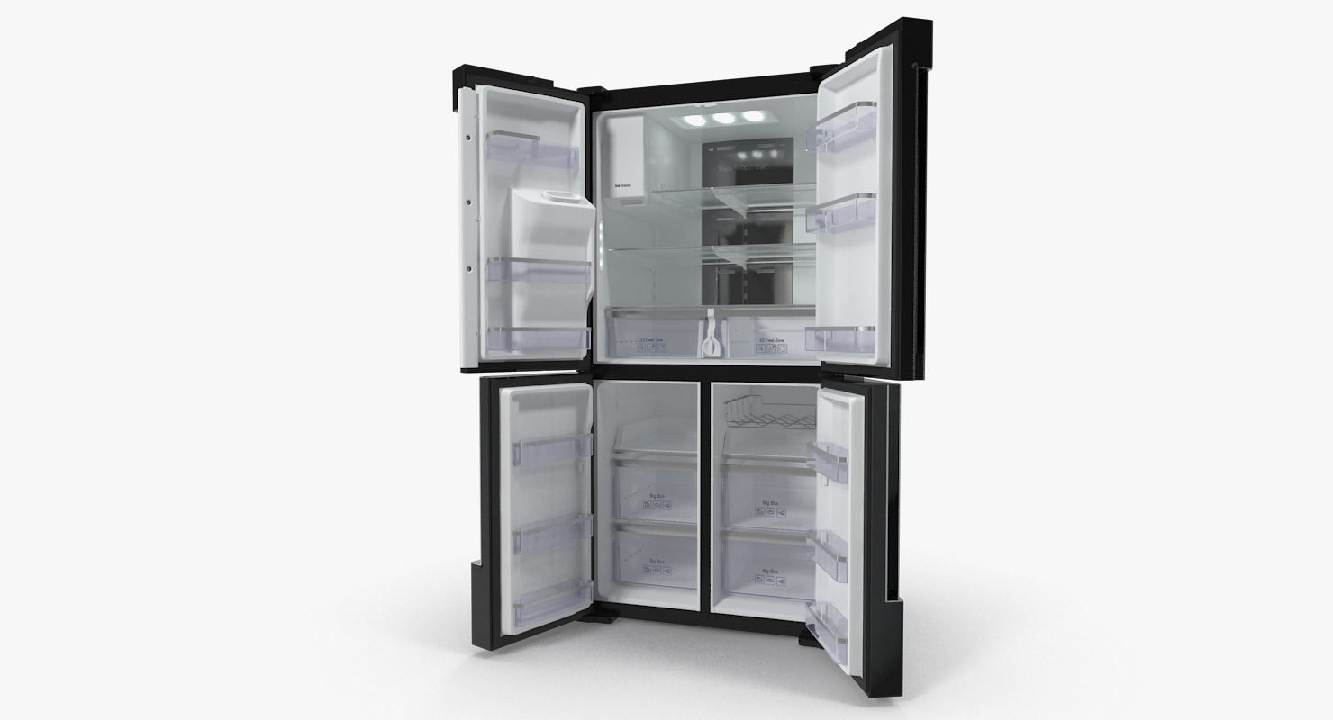 3D 4 Door Flex French Door Smart Refrigerator Black model