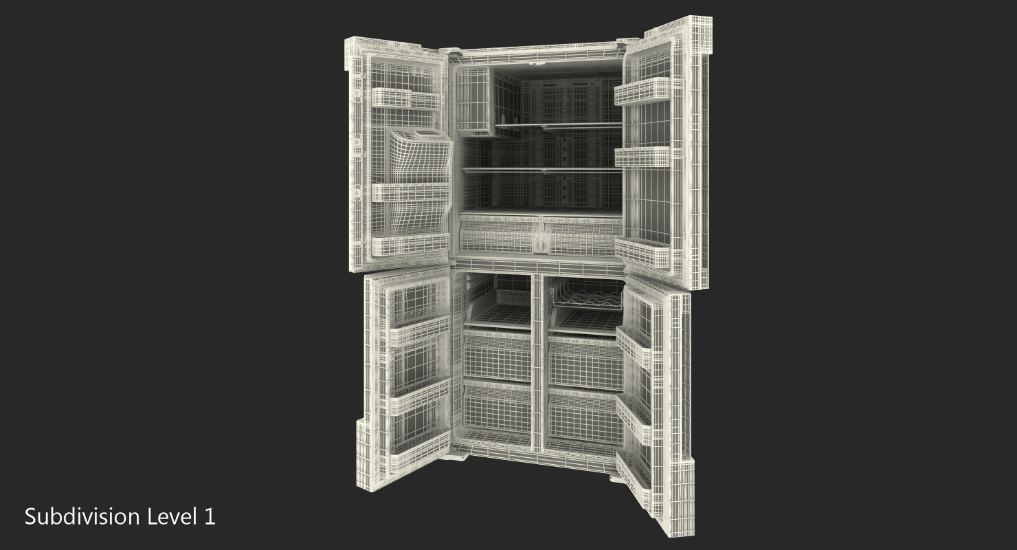 3D 4 Door Flex French Door Smart Refrigerator Black model