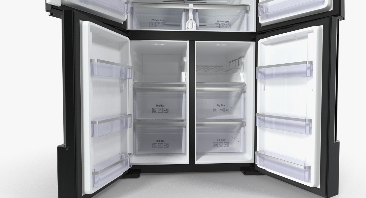 3D 4 Door Flex French Door Smart Refrigerator Black model