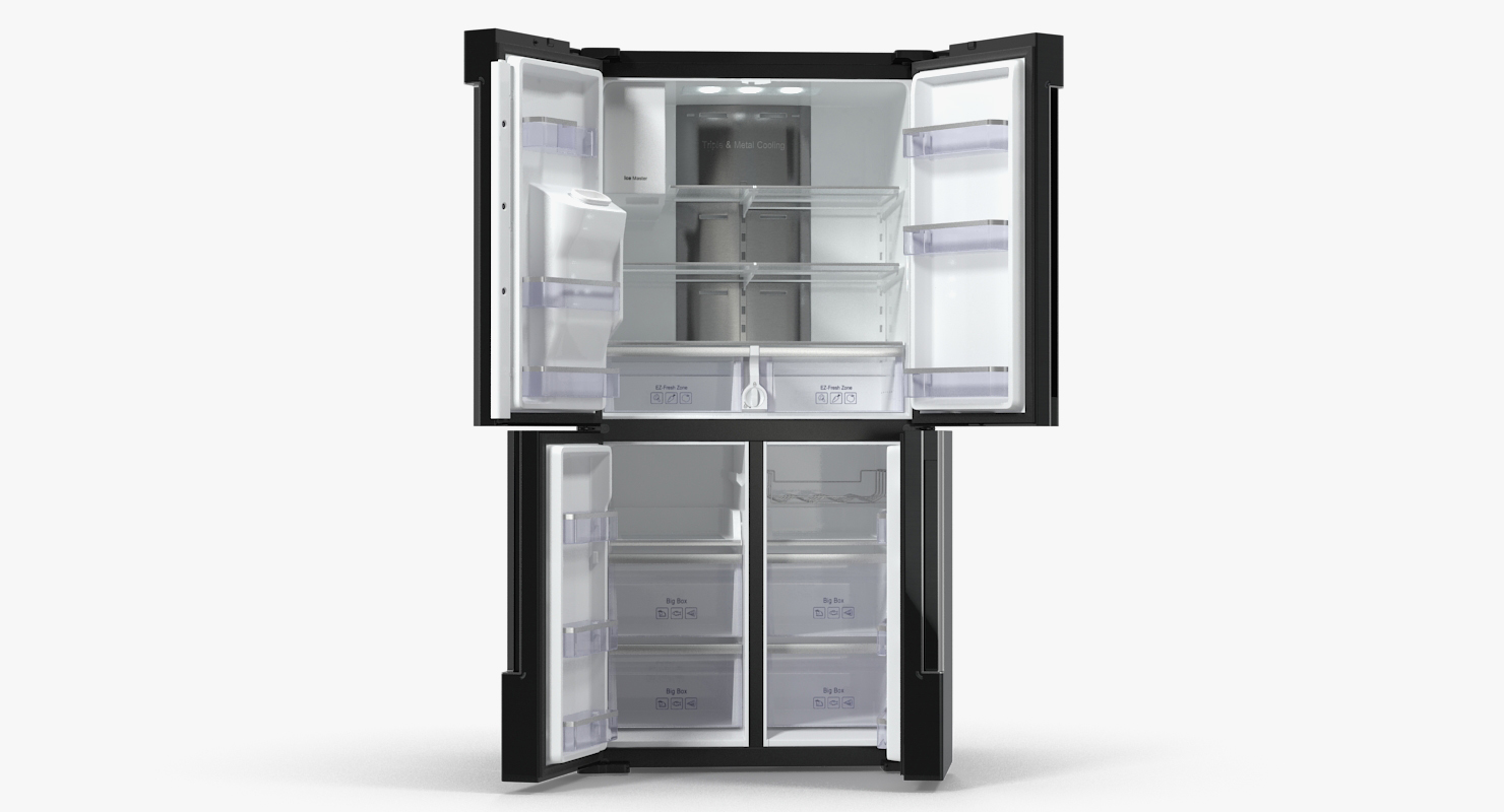 3D 4 Door Flex French Door Smart Refrigerator Black model