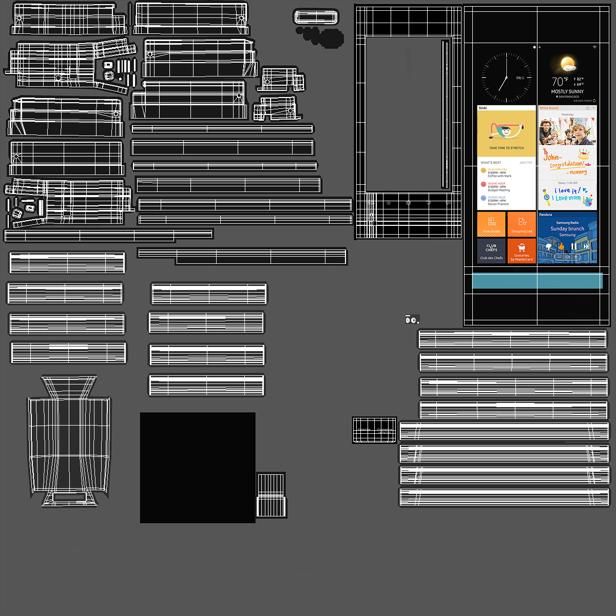 3D 4 Door Flex French Door Smart Refrigerator Black model