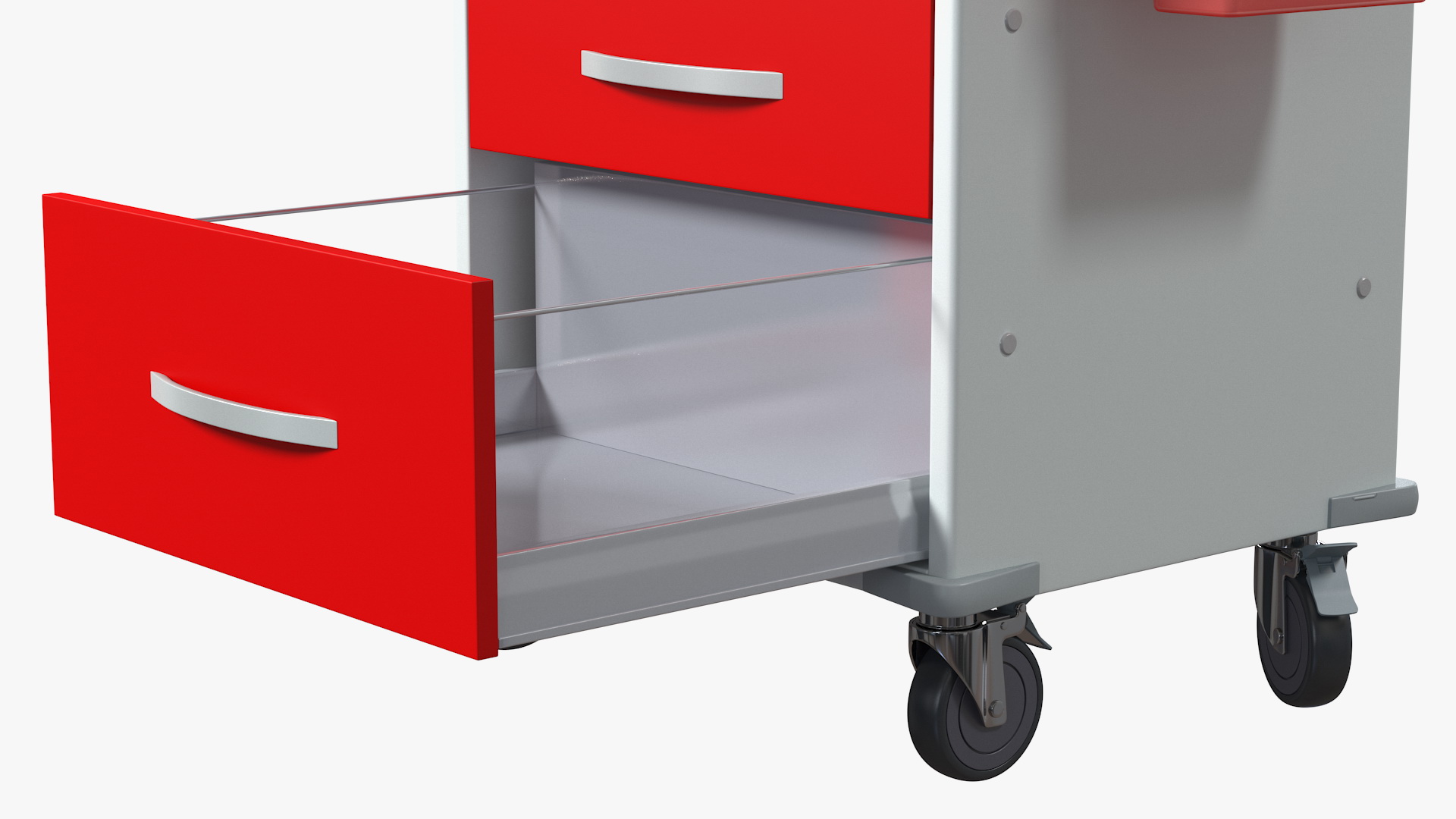 Medical Cart with Defibrillator Shelf 3D