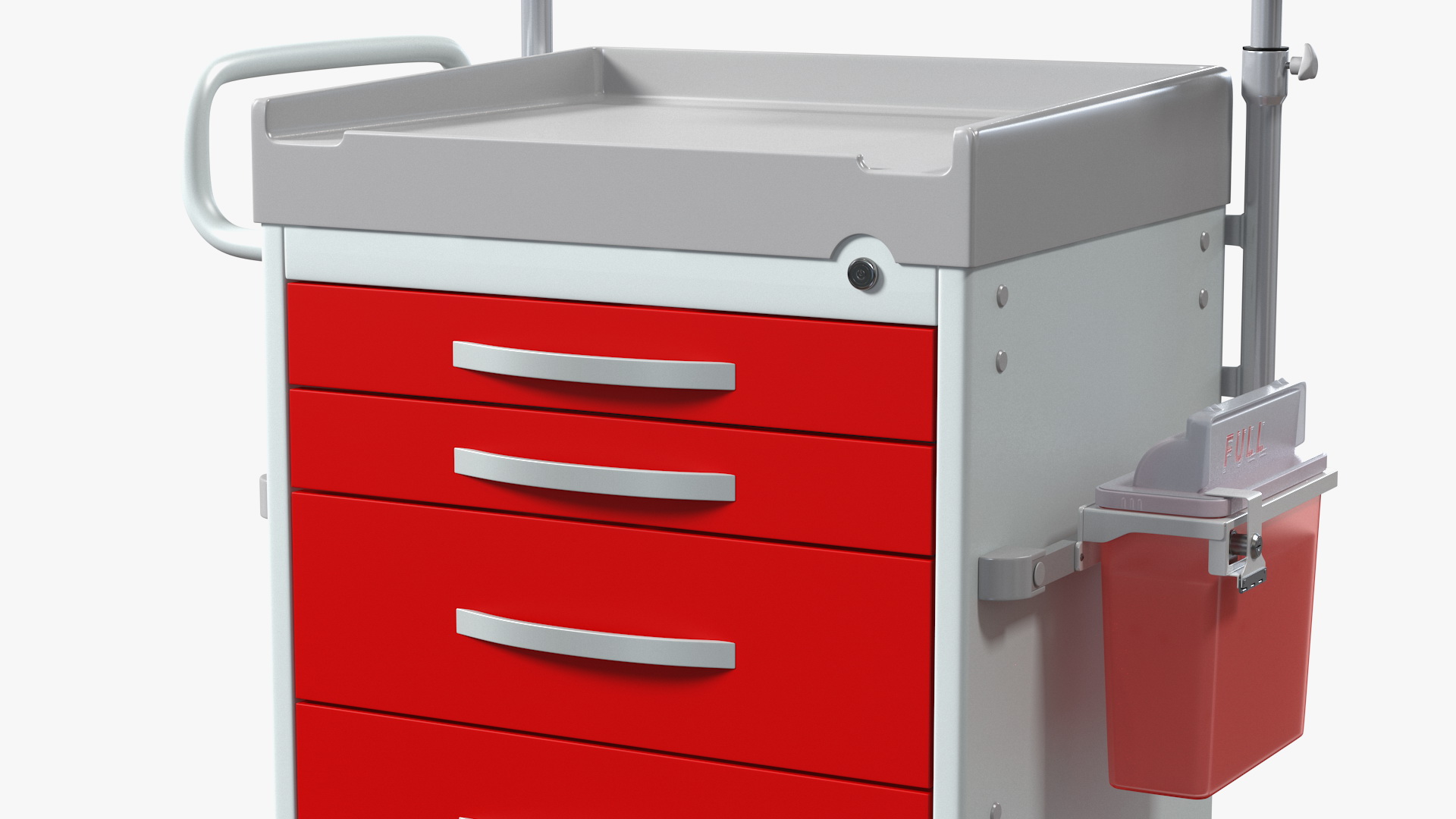 Medical Cart with Defibrillator Shelf 3D