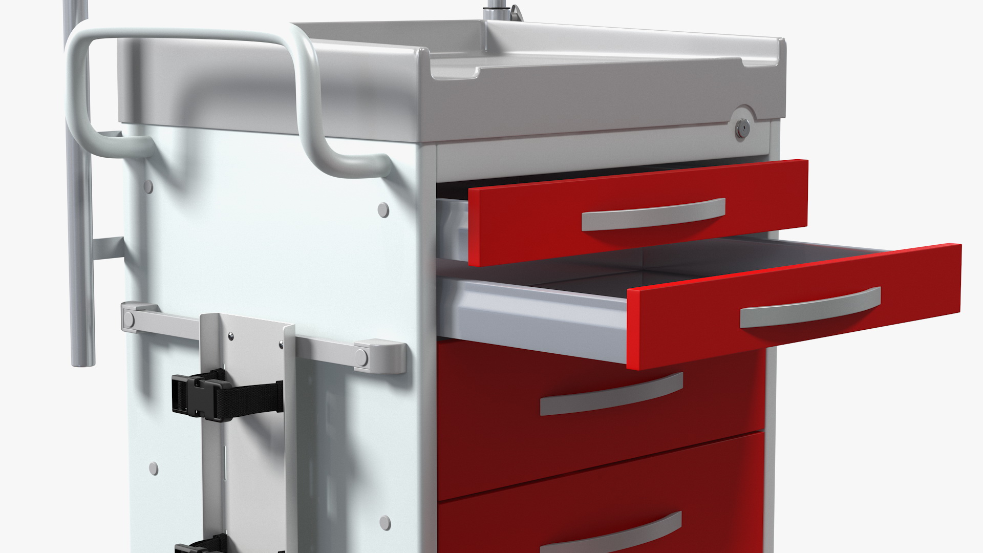 Medical Cart with Defibrillator Shelf 3D