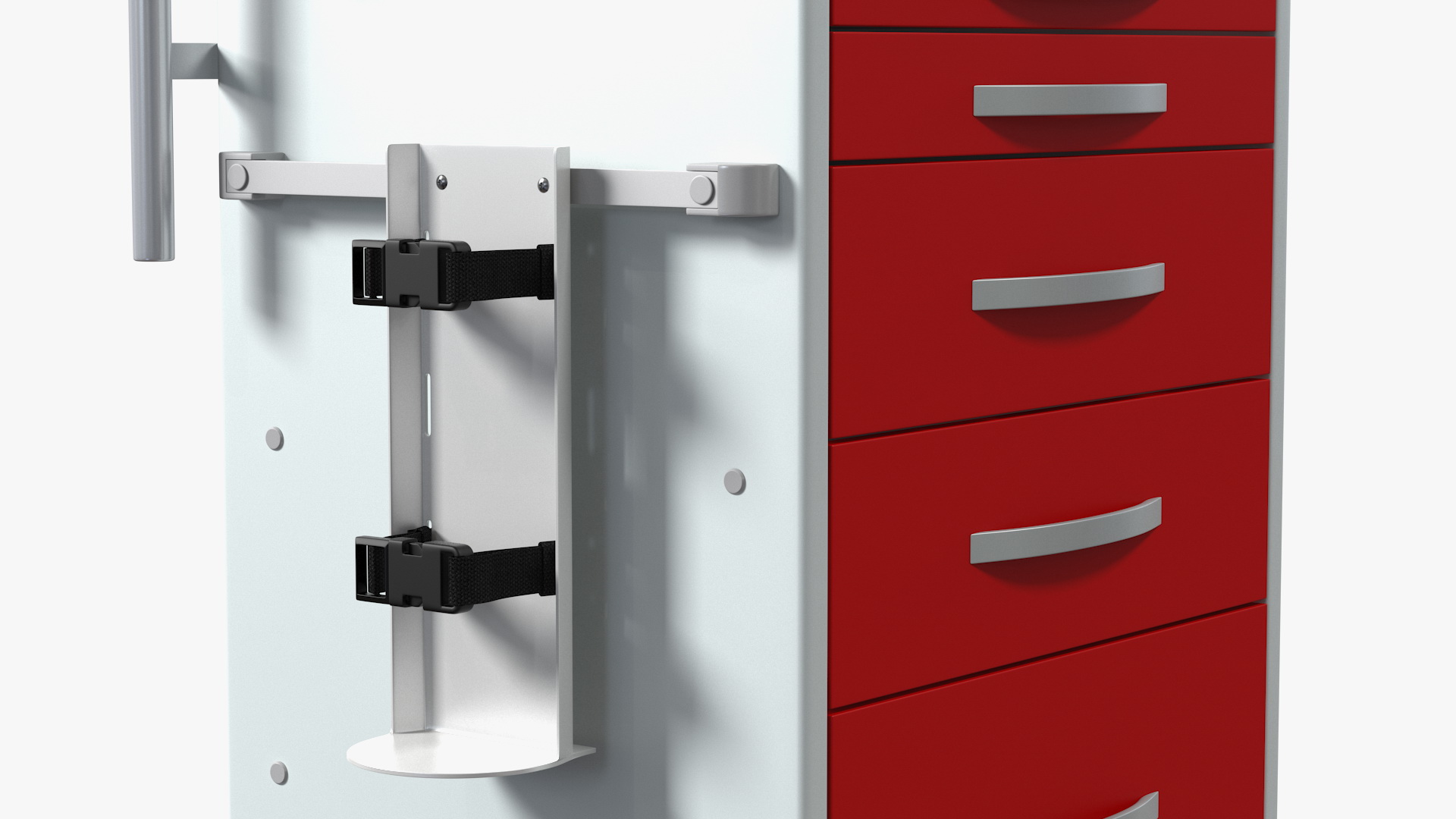 Medical Cart with Defibrillator Shelf 3D