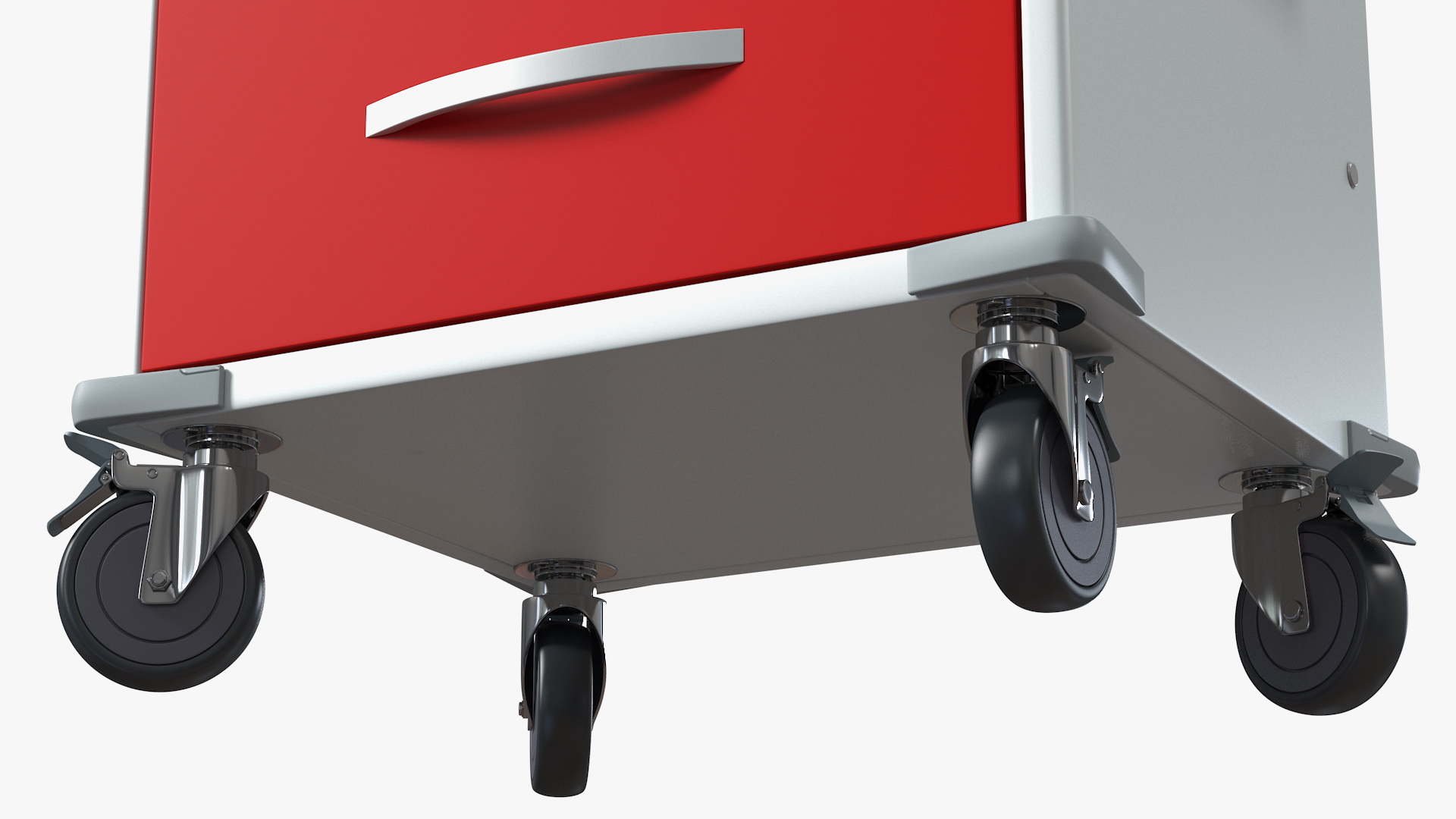 Medical Cart with Defibrillator Shelf 3D