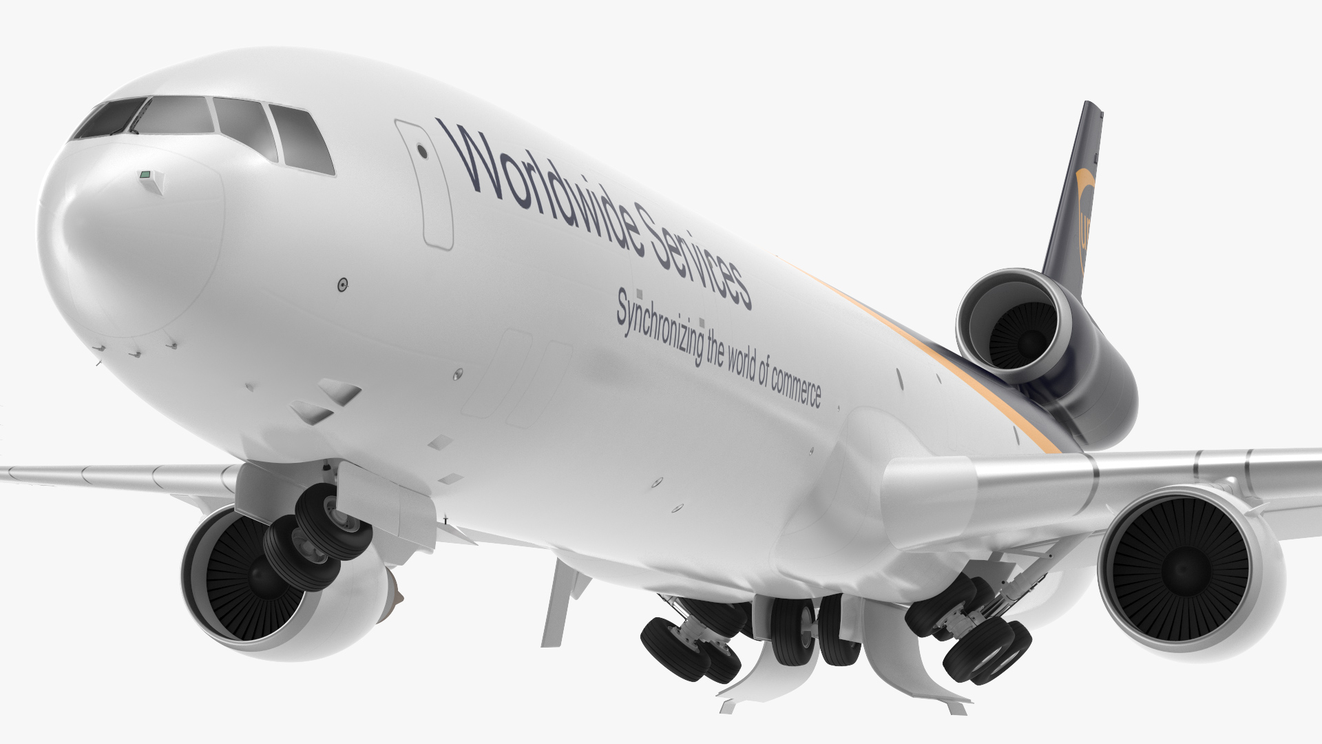 3D model McDonnell Douglas MD11 Tri Jet Airliner UPS Rigged