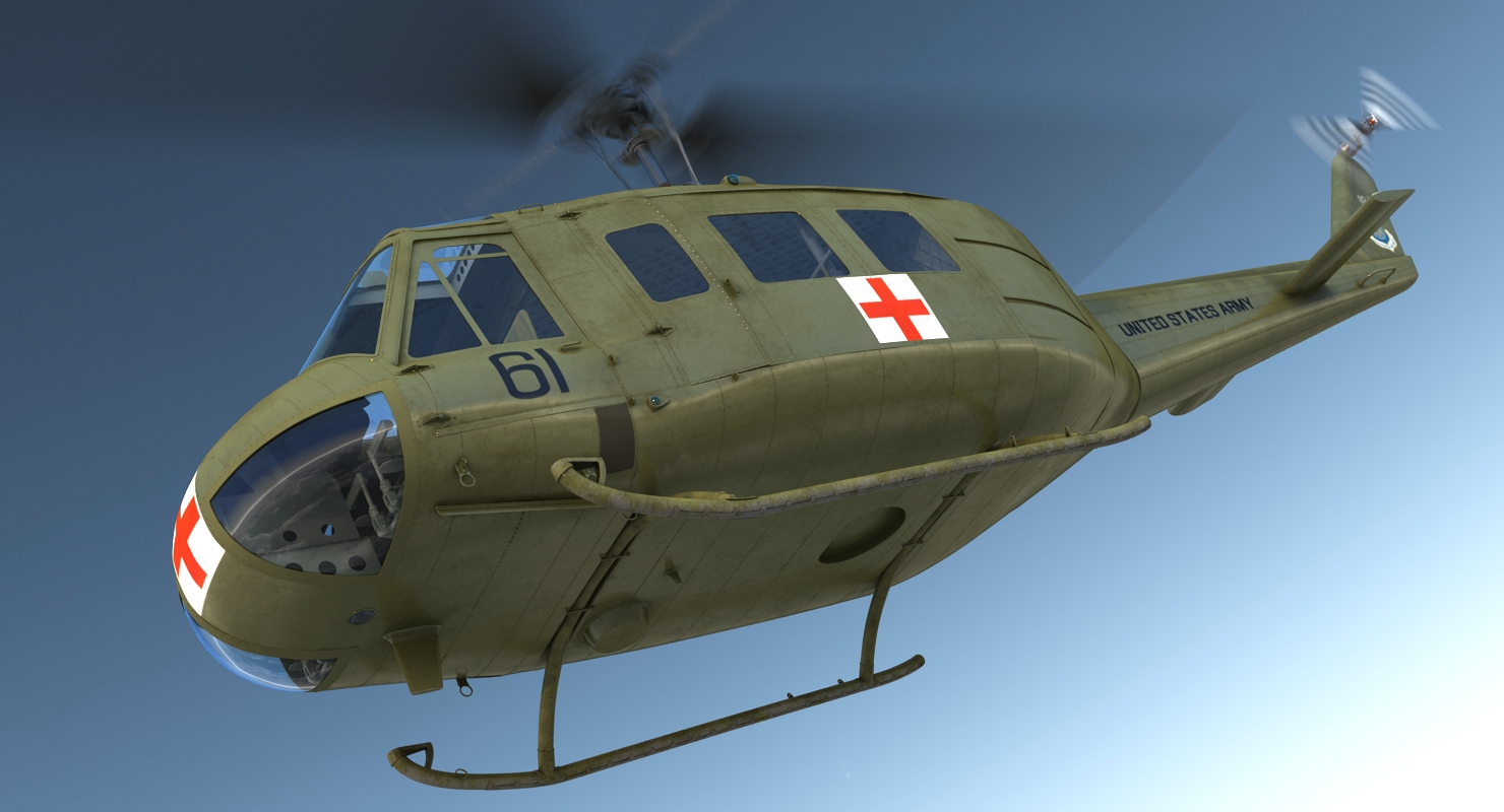 3D Bell UH 1 Iroquois MedEvac