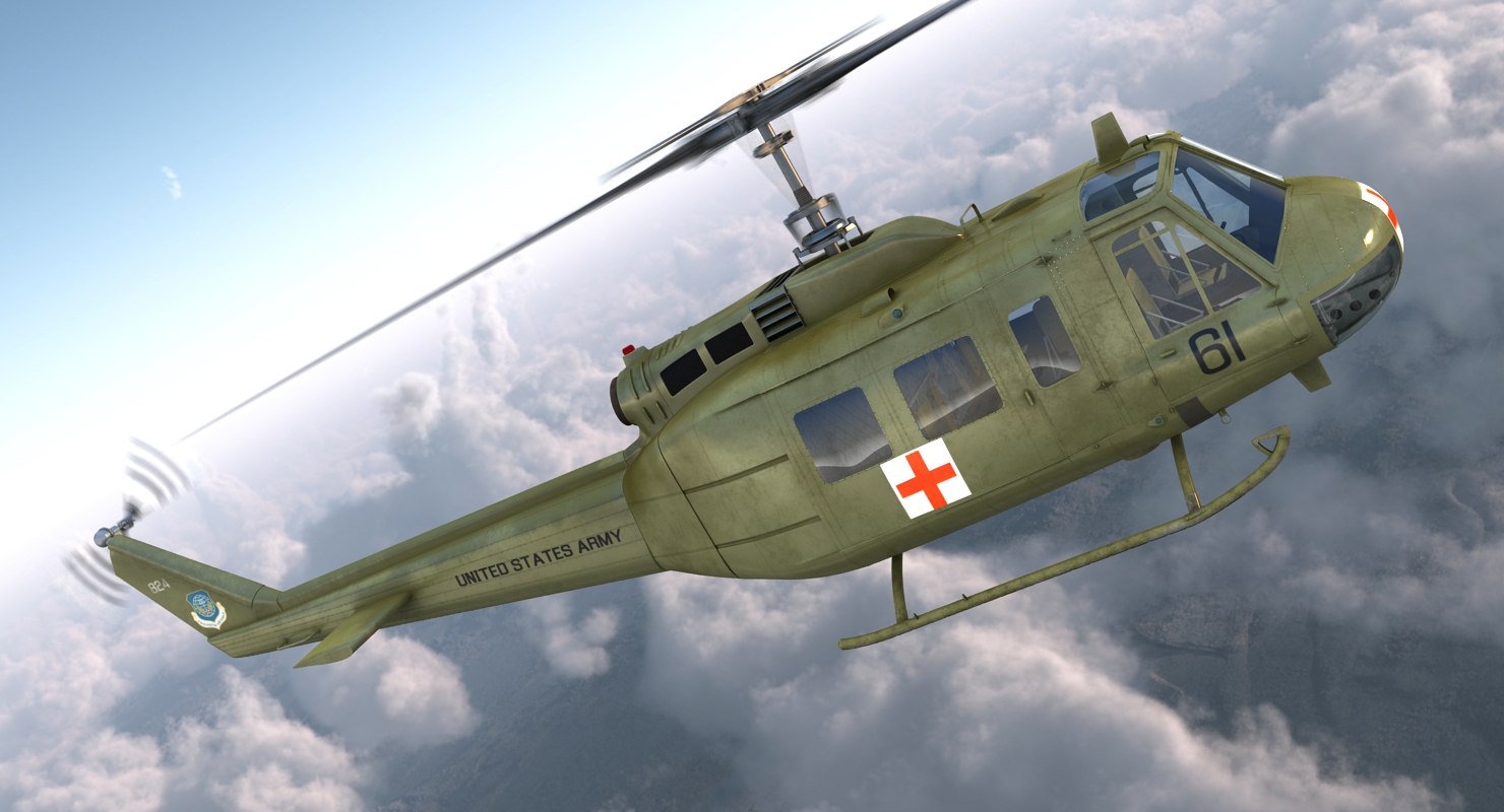 3D Bell UH 1 Iroquois MedEvac