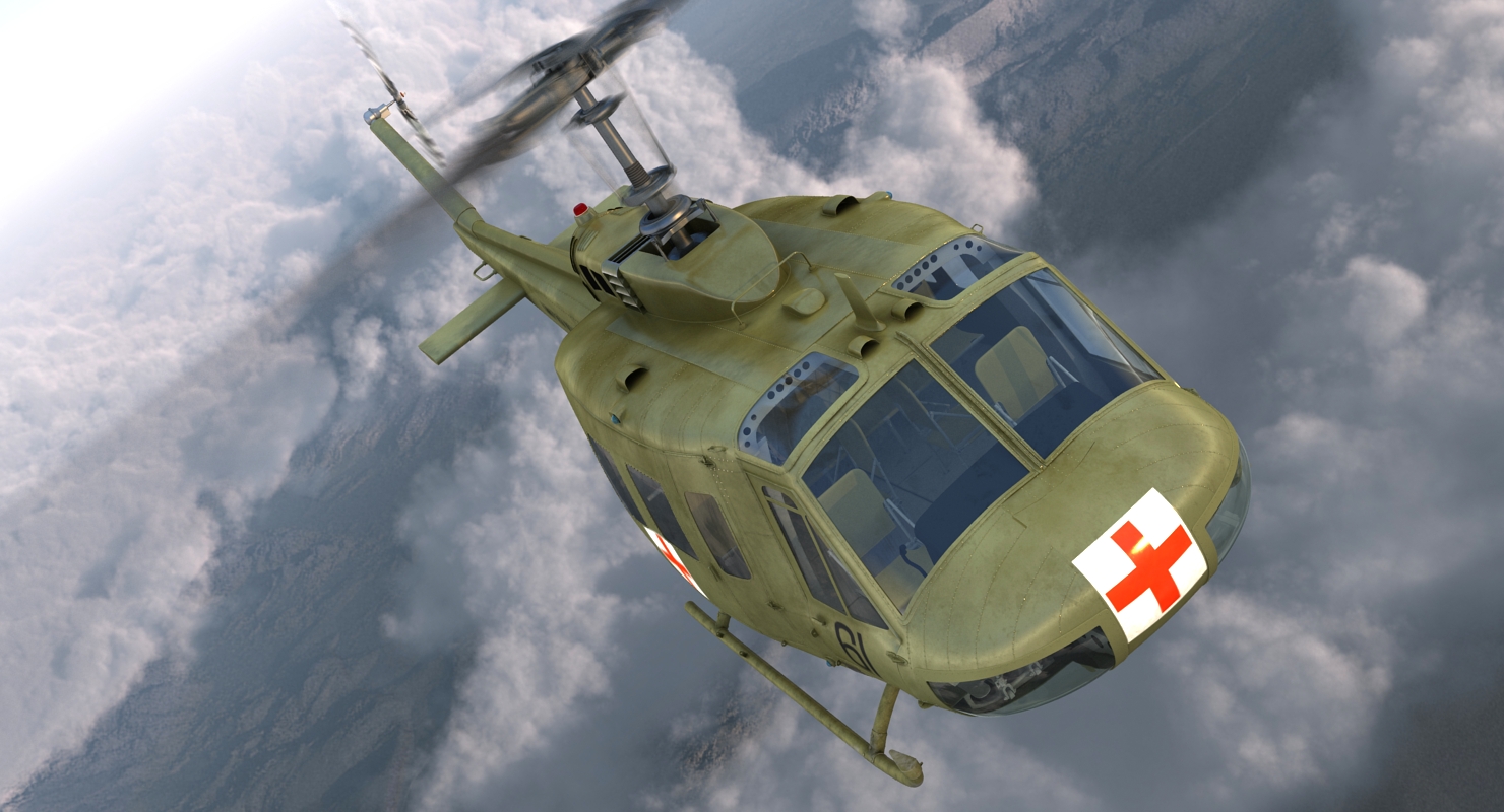 3D Bell UH 1 Iroquois MedEvac