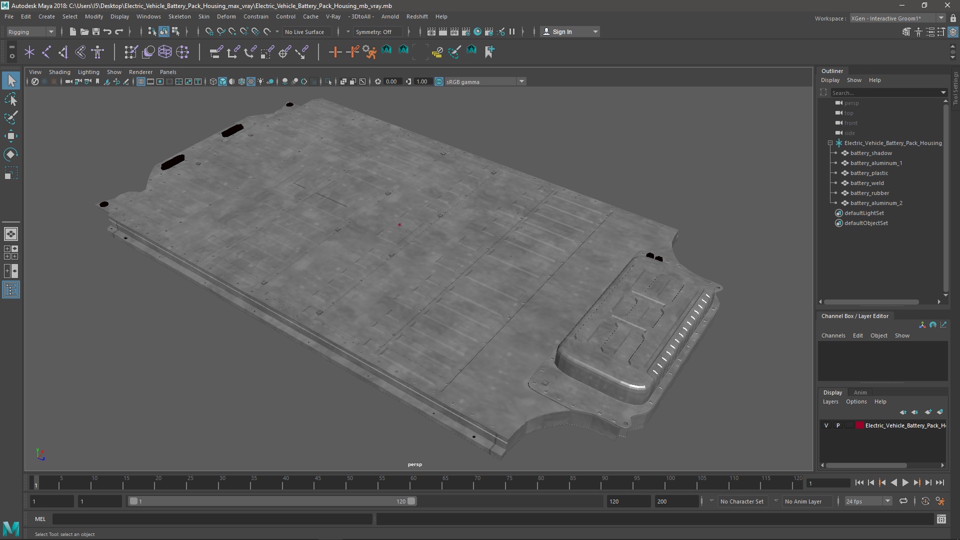 Electric Vehicle Battery Pack Housing 3D