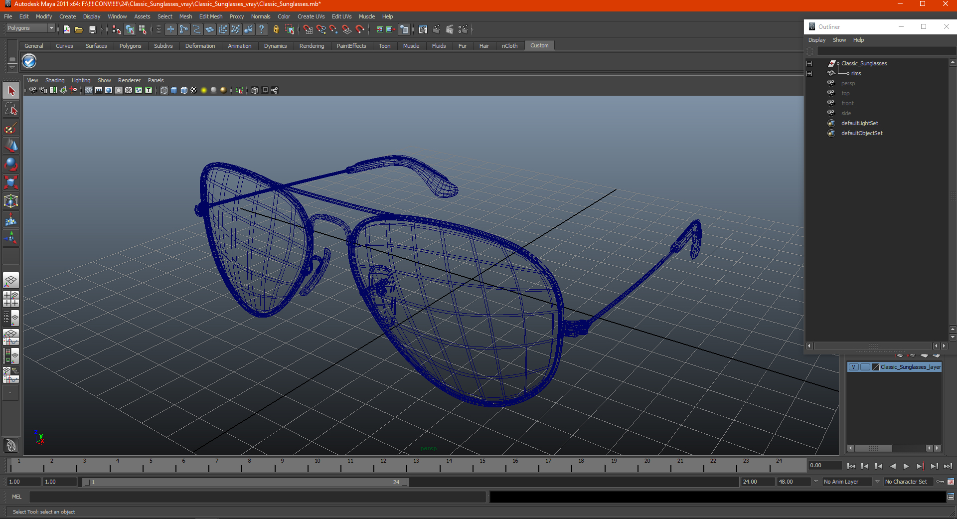 3D Classic Sunglasses model