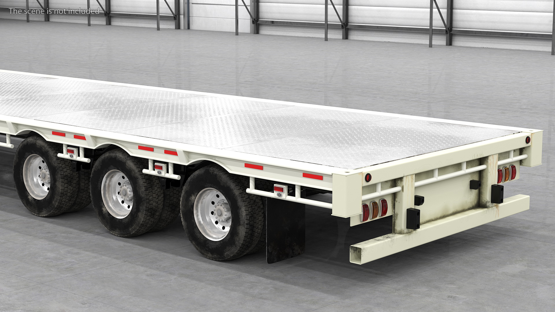 3D Kenworth Truck with Single Drop Tri Axle Extendable Trailer Rigged