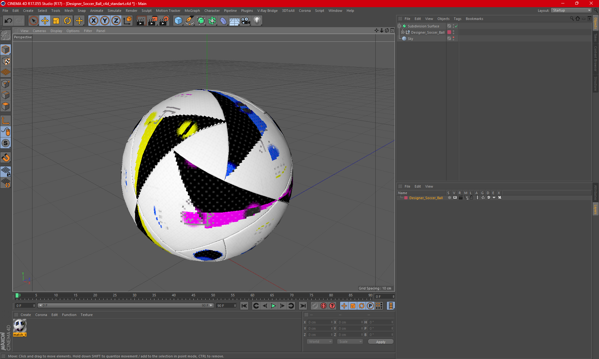 3D model Designer Soccer Ball