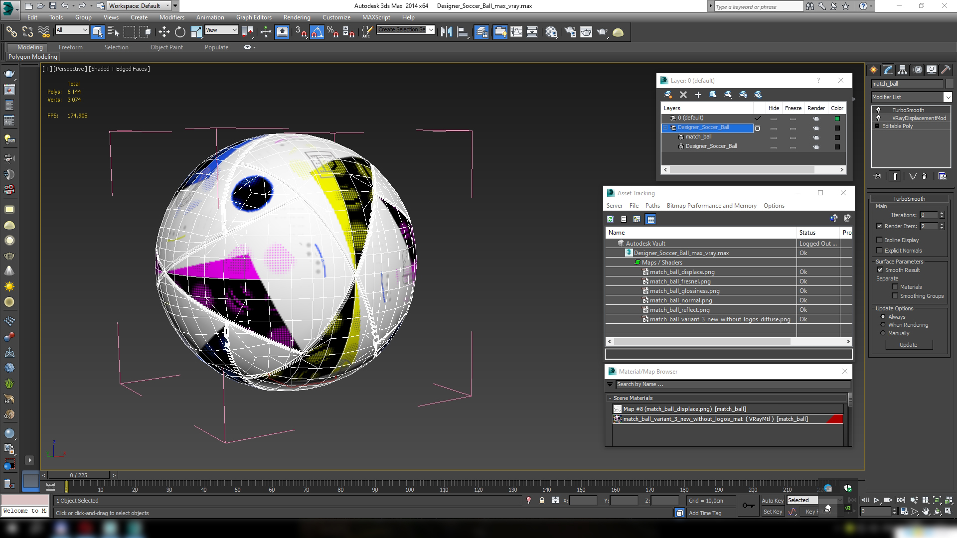 3D model Designer Soccer Ball