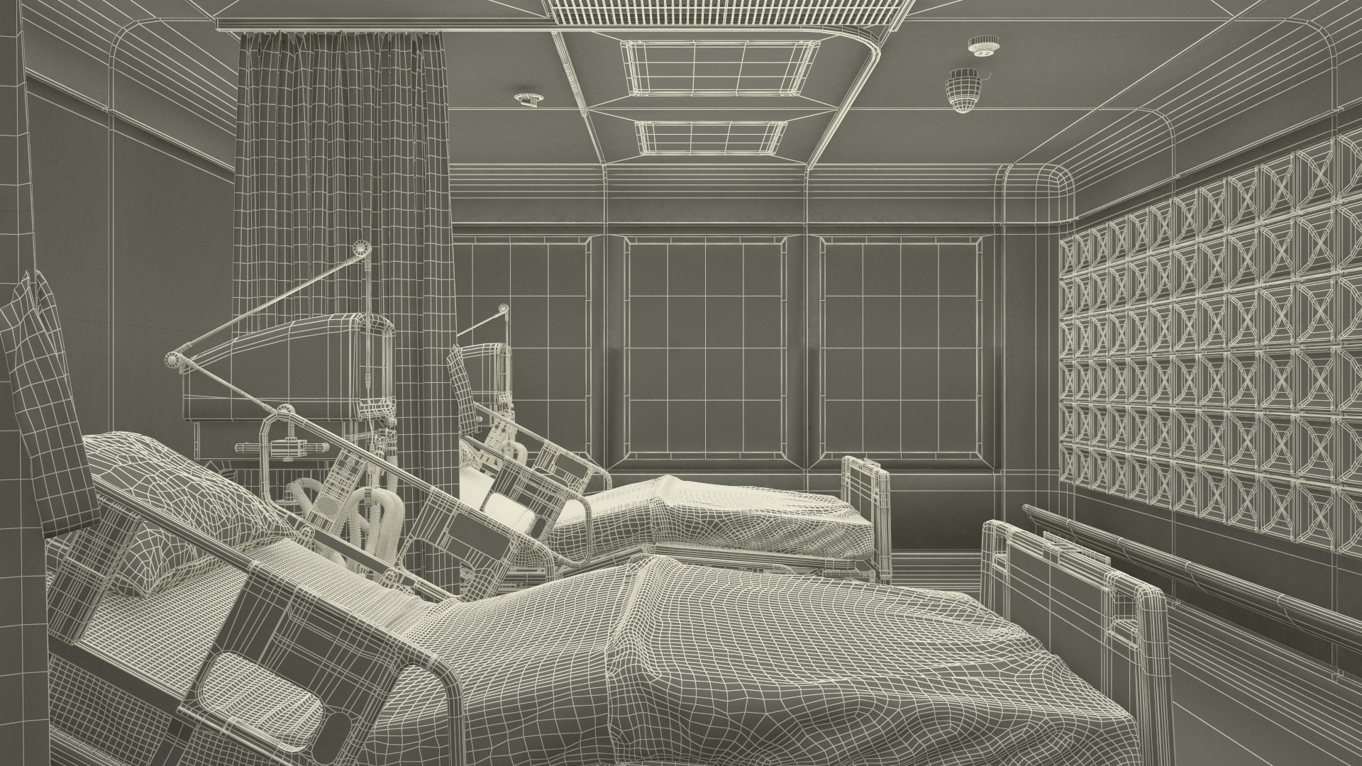 3D Intensive Care Hospital Ward model