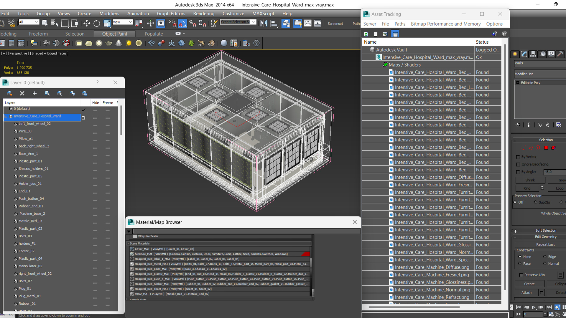 3D Intensive Care Hospital Ward model