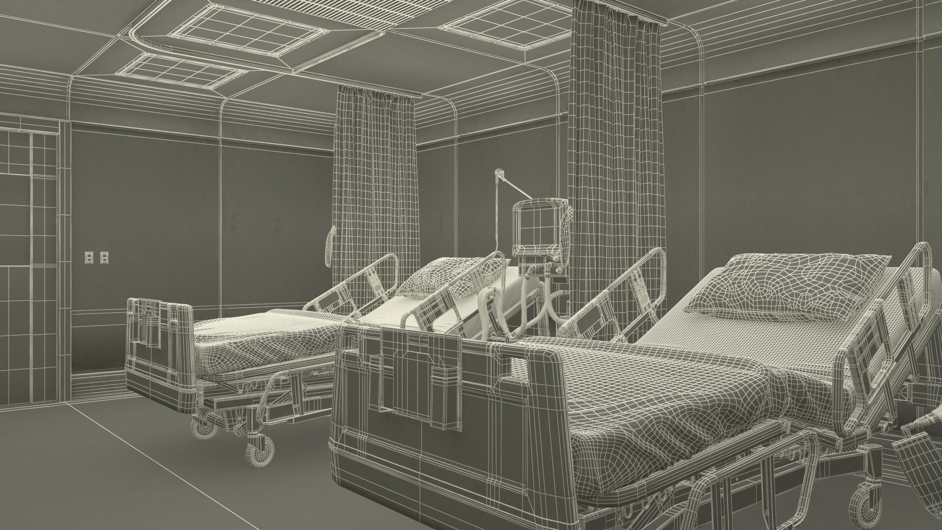 3D Intensive Care Hospital Ward model