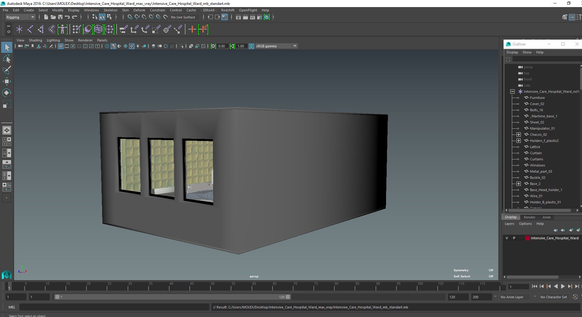 3D Intensive Care Hospital Ward model