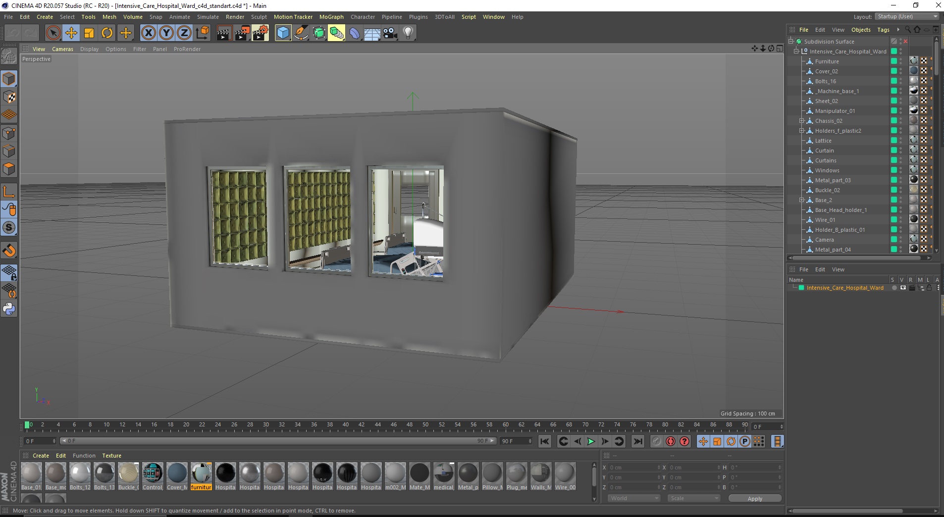 3D Intensive Care Hospital Ward model