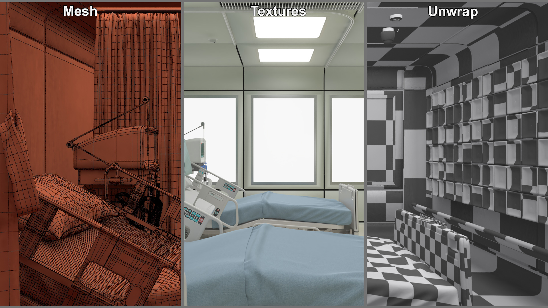 3D Intensive Care Hospital Ward model