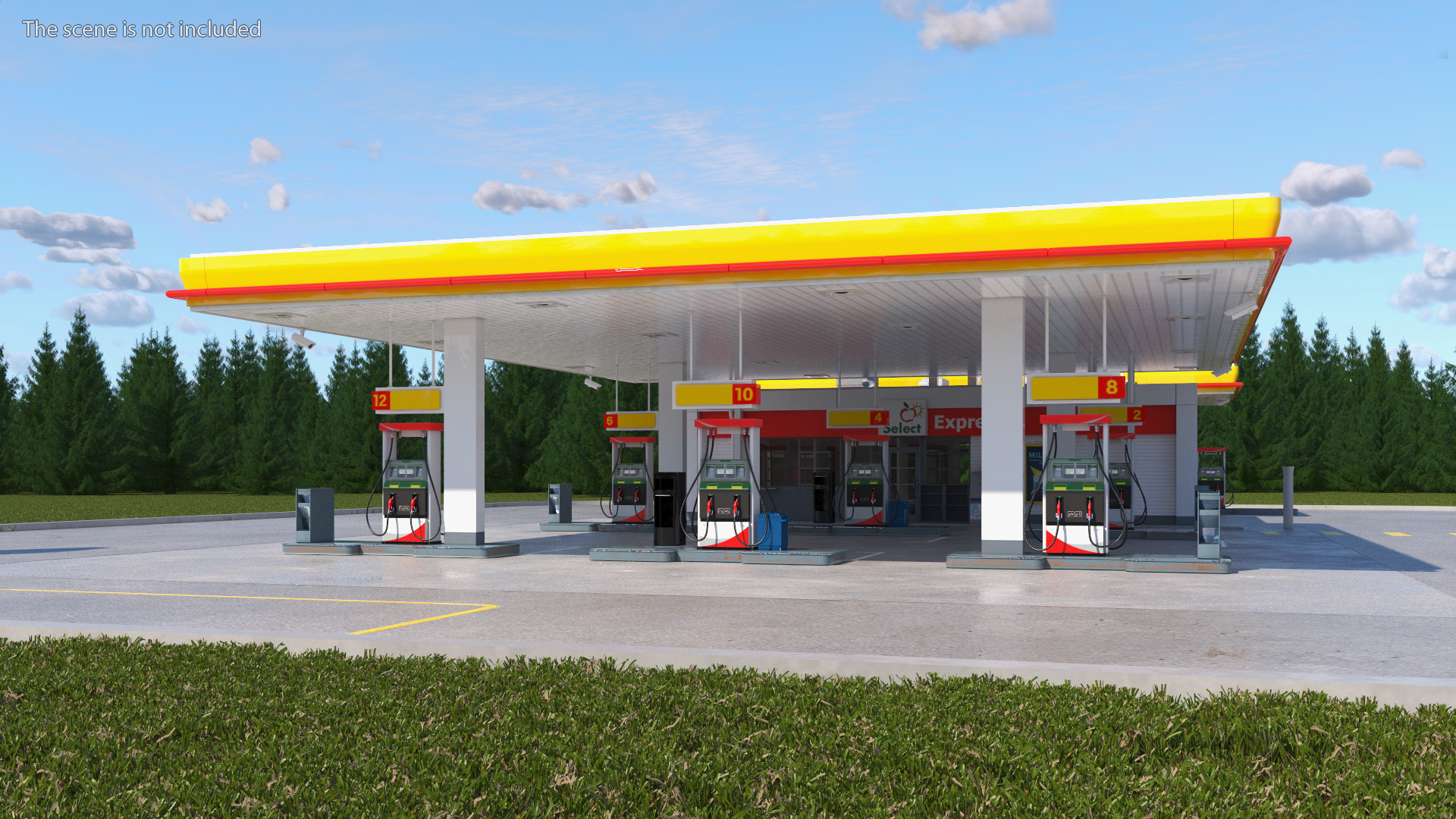 3D Shell Petrol Station Large
