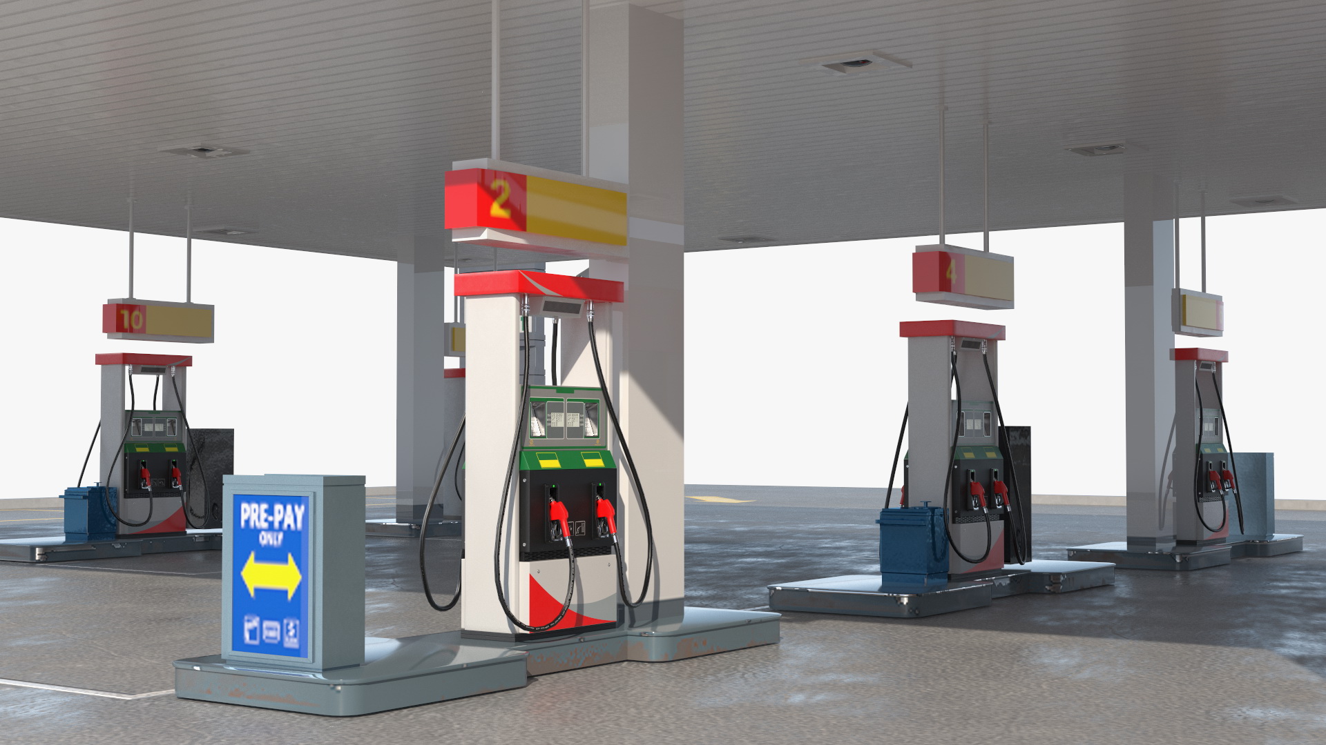 3D Shell Petrol Station Large