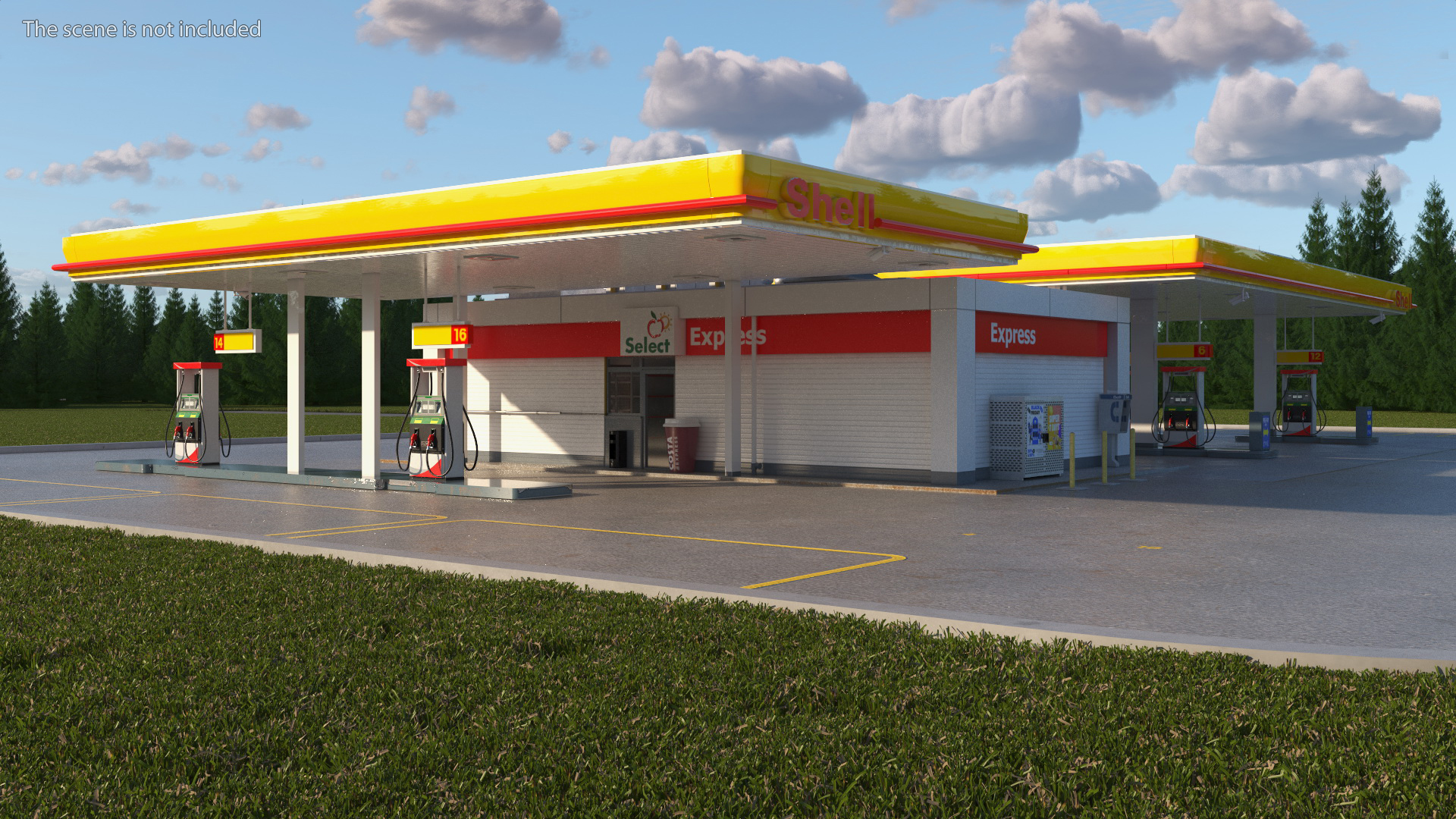 3D Shell Petrol Station Large