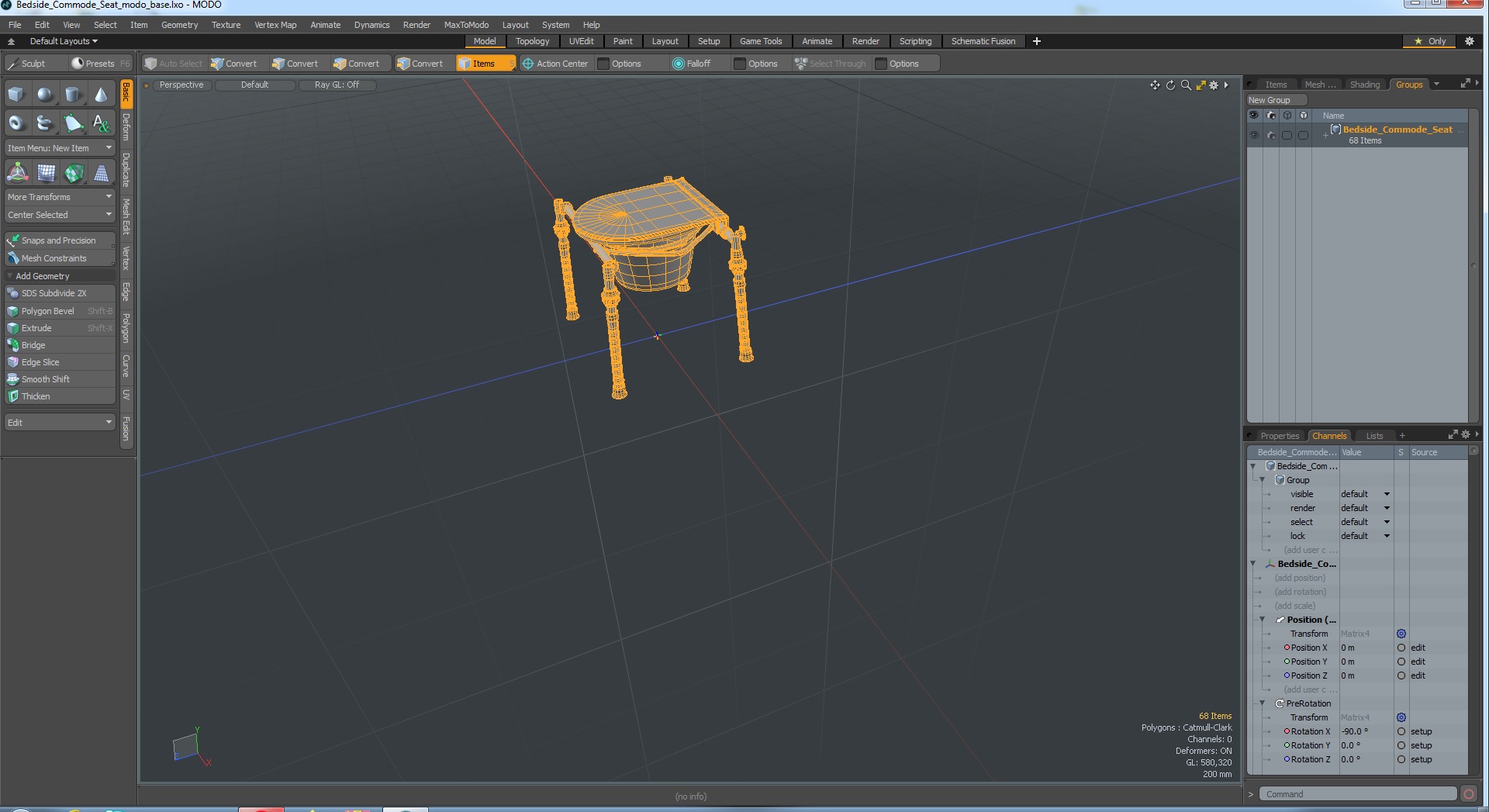 3D model Bedside Commode Seat