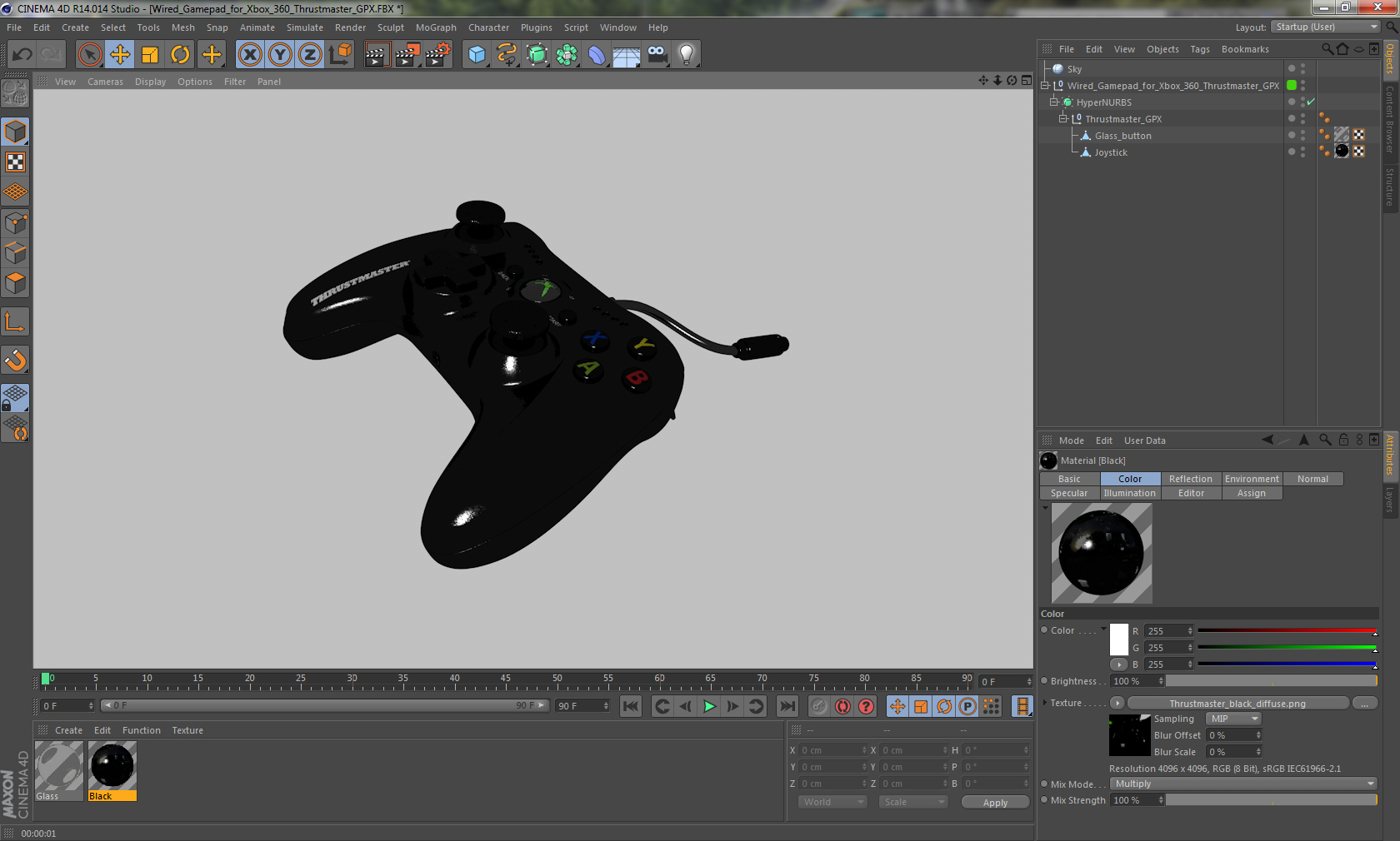 3D Wired Gamepad for Xbox 360 Thrustmaster GPX model